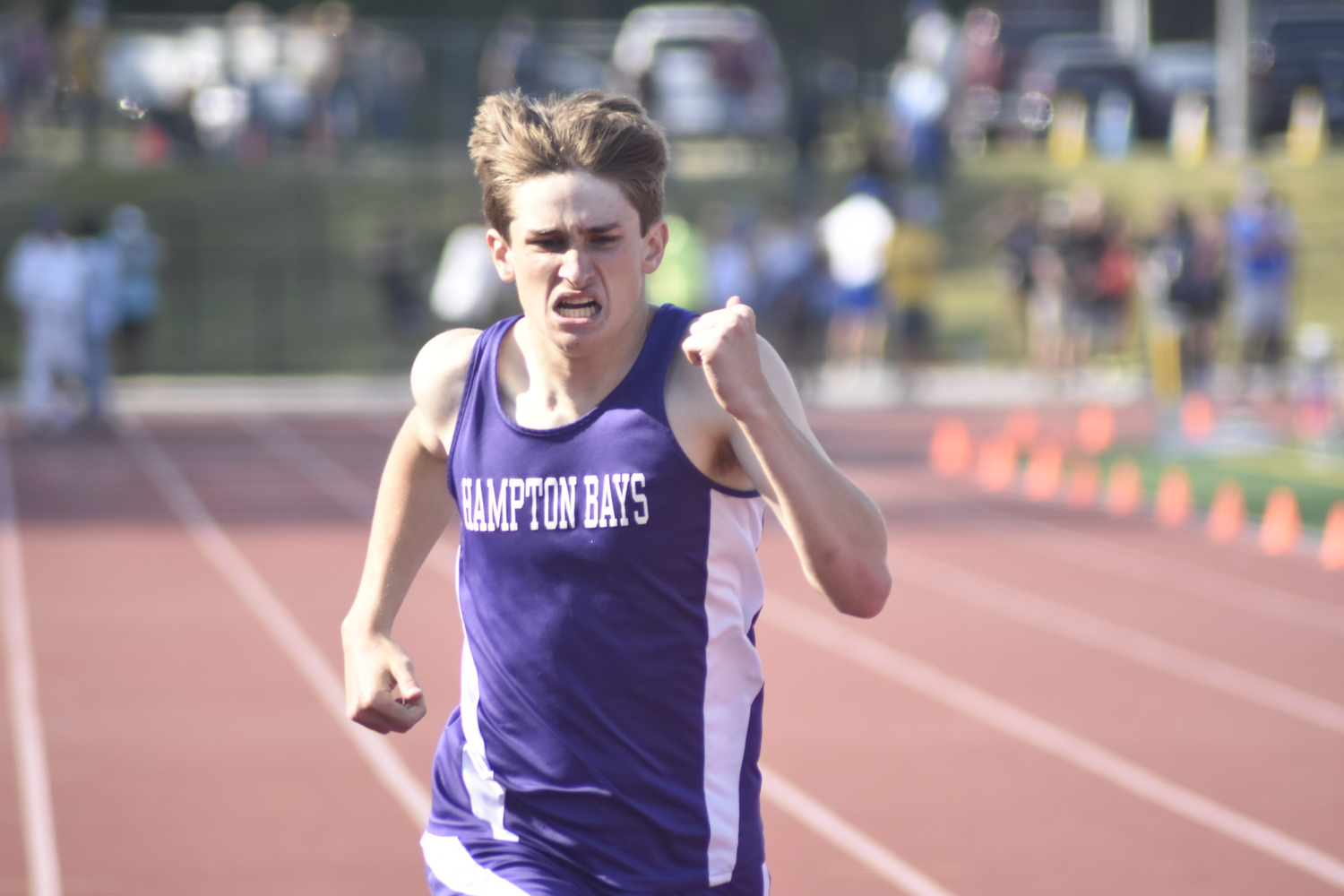 Hampton Bays junior Matthew Papajohn qualified for states in the 400-meter dash and is also on the 4x400-meter relay team that qualified for states as well.   DREW BUDD