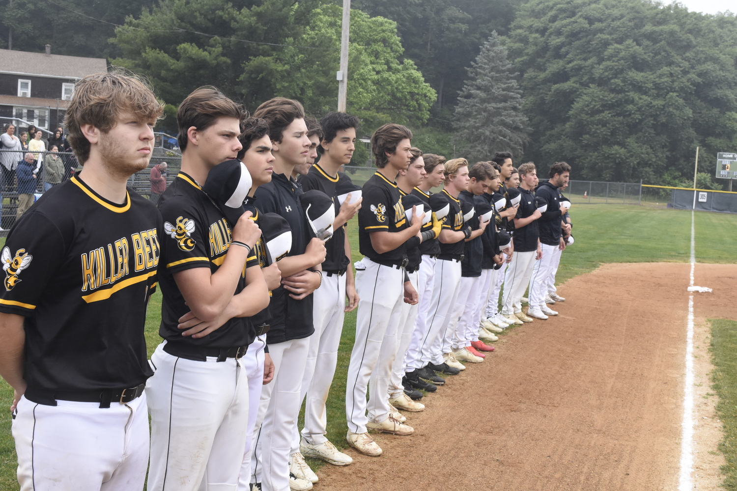 The Bridgehampton/Ross baseball team gets set to take on Chapel Field in the Class D Regional Final at Cantine Field on Saturday.   DREW BUDD