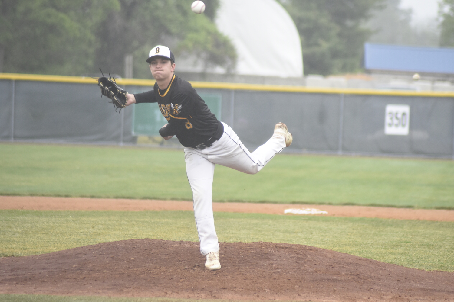 Bridgehampton senior Scott Vinski pitched six strong innings on Saturday allowing just two runs.   DREW BUDD