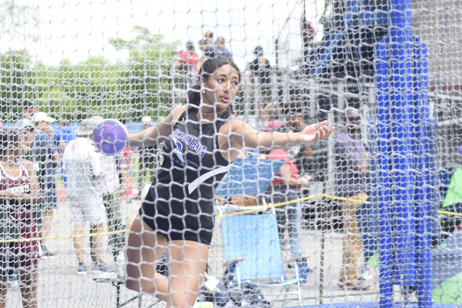 Hampton Bays sophomore Asha Pensa-Johnson finished fourth in Division II.   DREW BUDD