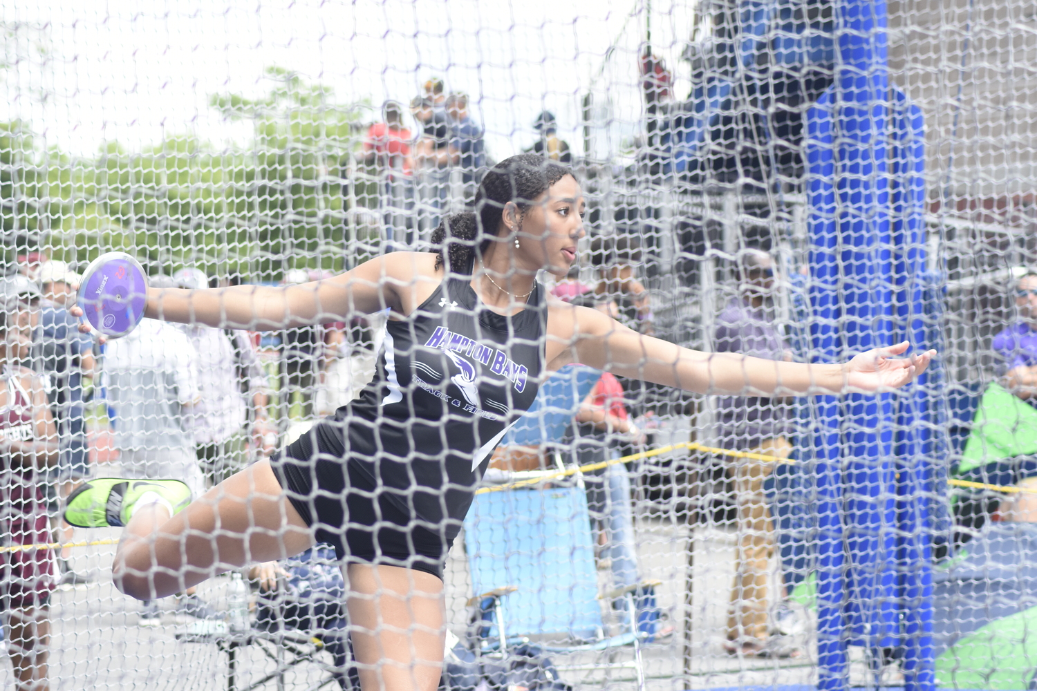 Hampton Bays sophomore Asha Pensa-Johnson finished fourth in Division II.   DREW BUDD