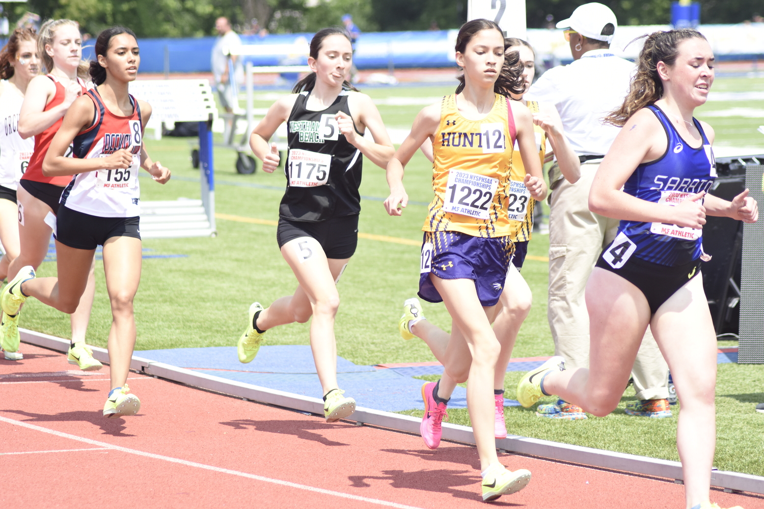 Westhampton Beach sophomore Lily Strebel placed 10th in the state in the 1,500-meter race.   DREW BUDD