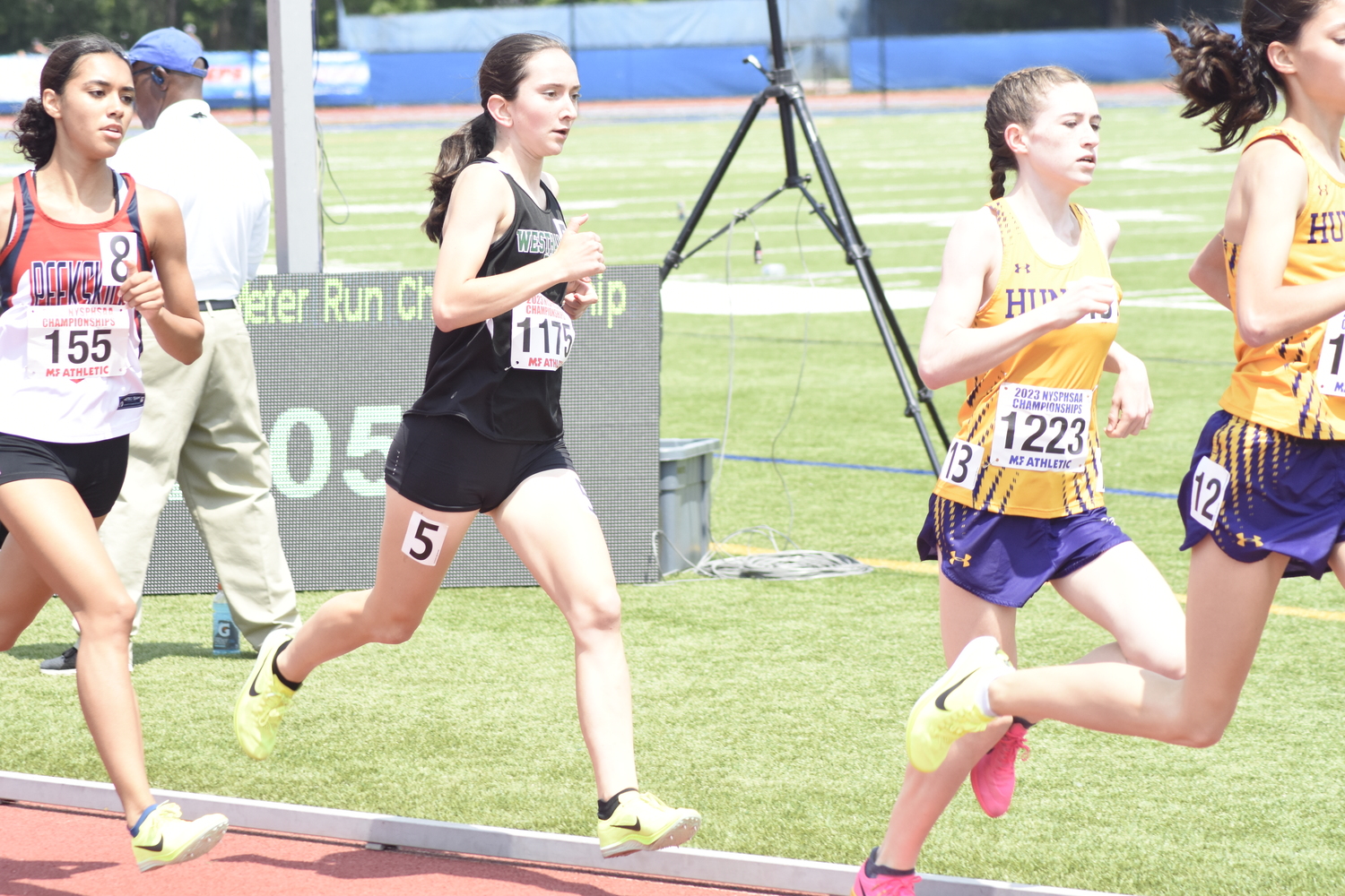 Westhampton Beach sophomore Lily Strebel placed 10th in the state in the 1,500-meter race.   DREW BUDD