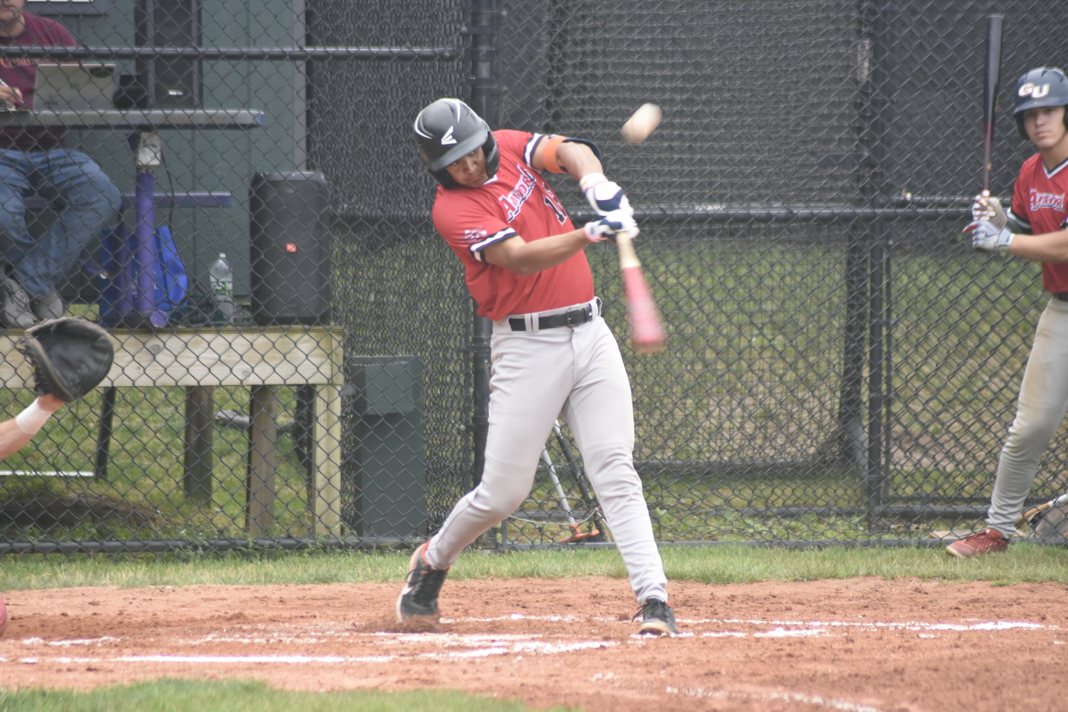 Westhampton's Luke Mistone (Cal State Fullerton) makes contact.   DREW BUDD