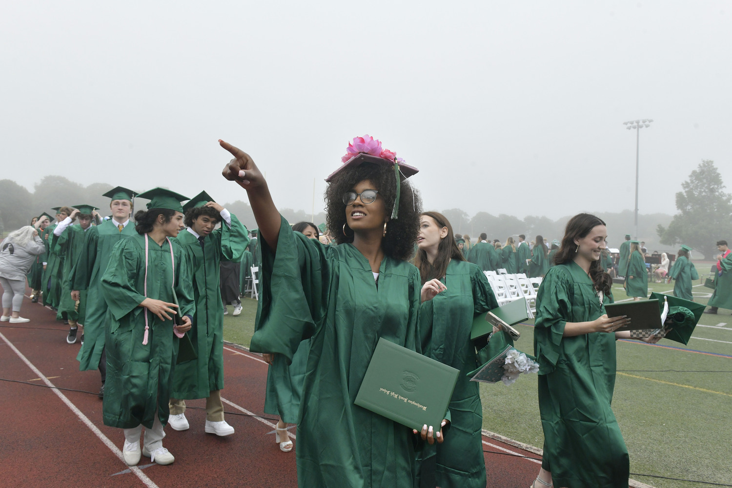 Amari Ayala at graduation at Westhampton Beach High School on Friday evening.  DANA SHAW