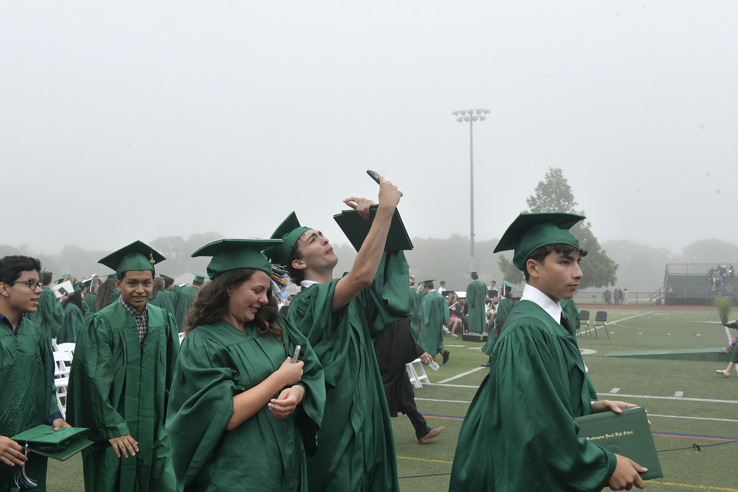 Newly minted graduates at Westhampton Beach High School on Friday night.  DANA SHAW