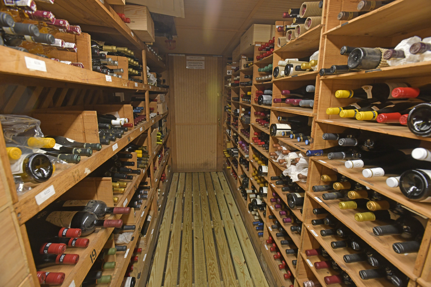 The wine cellar at the American Hotel in Sag Harbor.   DANA SHAW