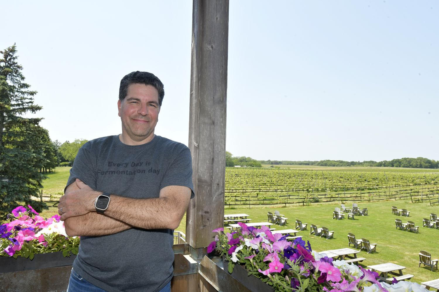 Kareem Massoud at Paumanok Vineyards in Aquebogue.   DANA SHAW