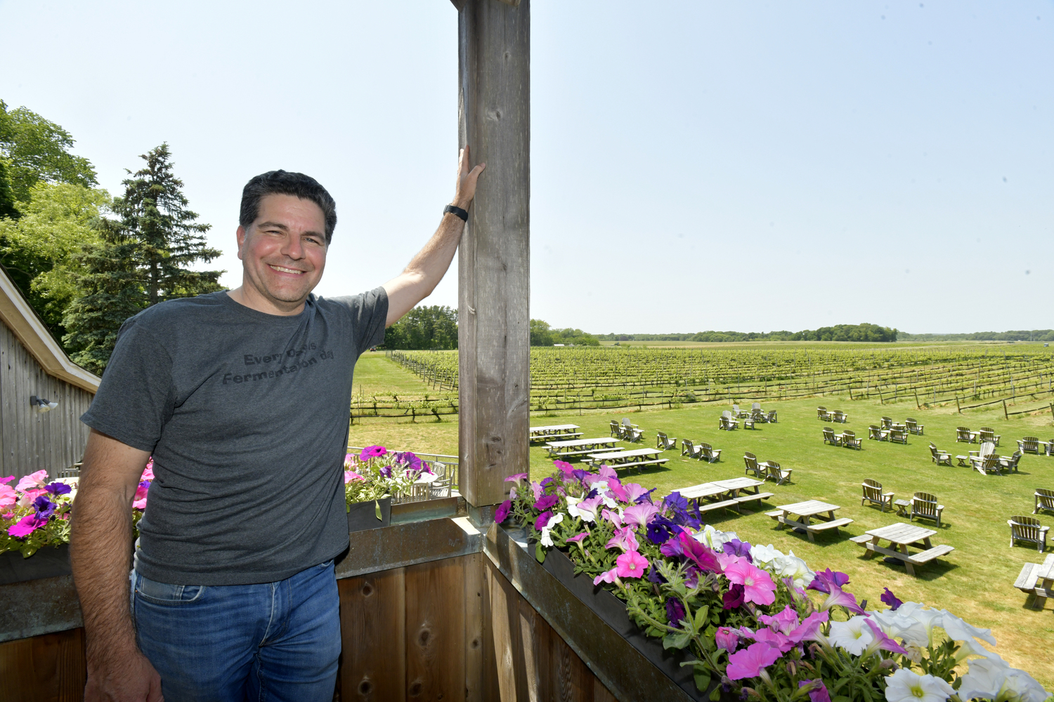 Kareem Massoud at Paumanok Vineyards in Aquebogue.   DANA SHAW