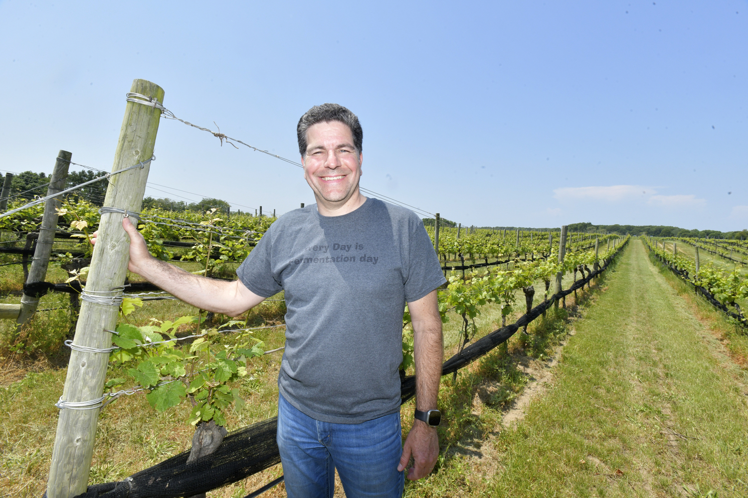 Kareem Massoud at Paumanok Vineyards in Aquebogue.   DANA SHAW