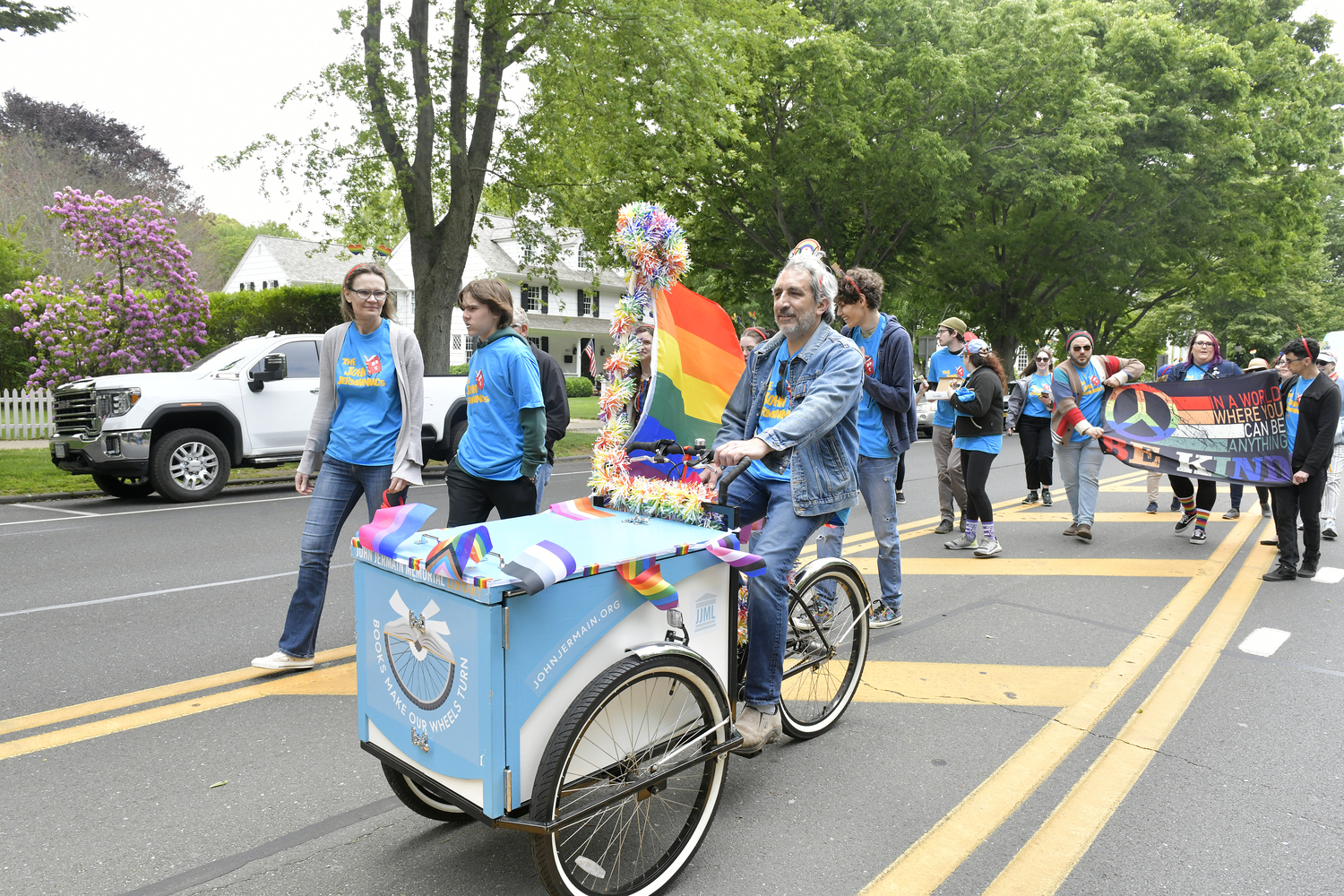 The John Jermain Library in the second annual Hamptons Pride Parade was held in East Hampton on Saturday.    DANA SHAW