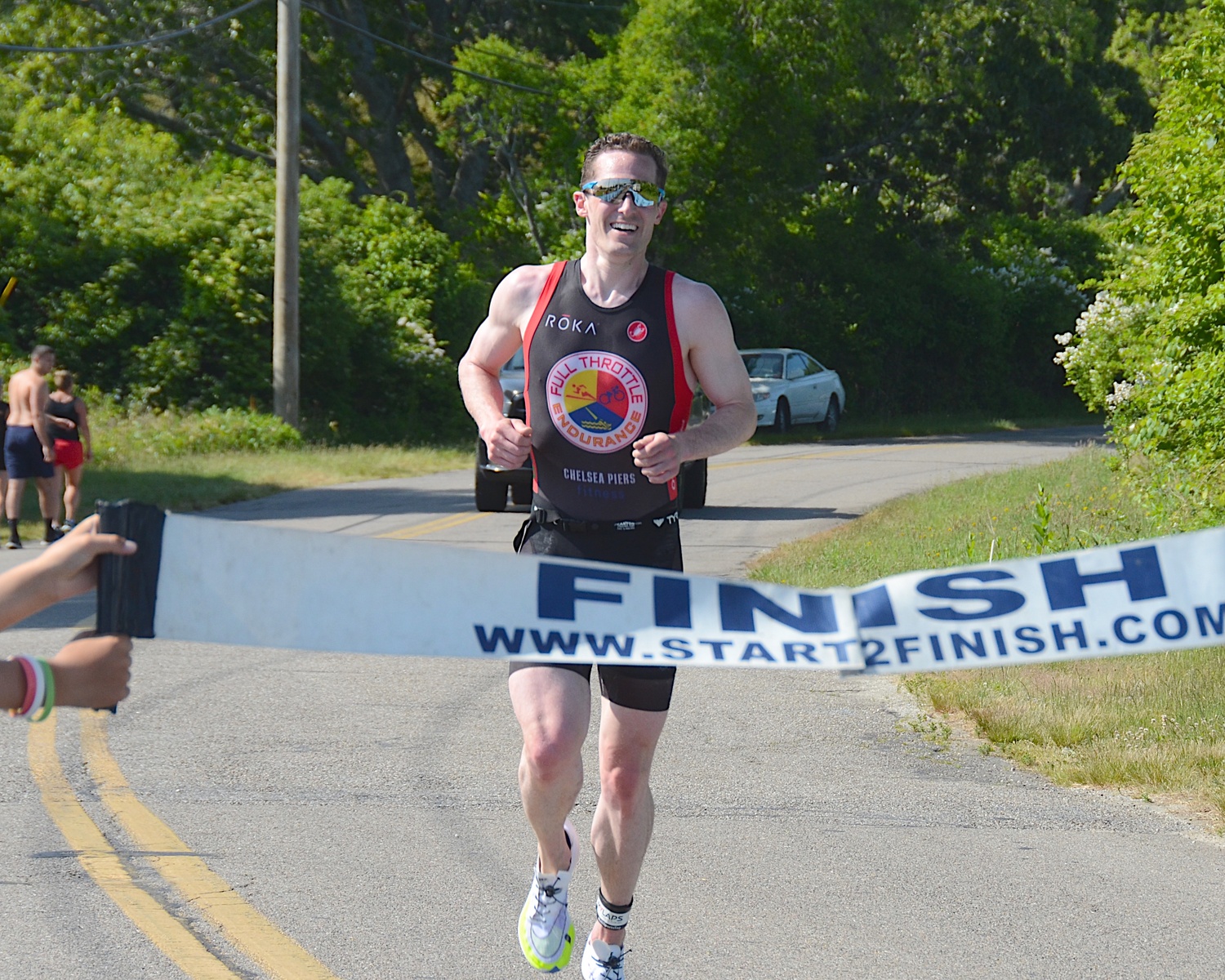 William Huffman, 30, of New York City won the 42nd annual RJA Memorial Mighty Montauk Triathlon on Saturday, his second straight win.  KYRIL BROMLEY