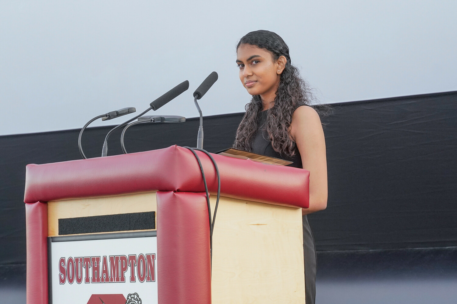 Dhivya Sampath, one of the senior speakers at Southampton High School's Class of 2023 graduation ceremony.