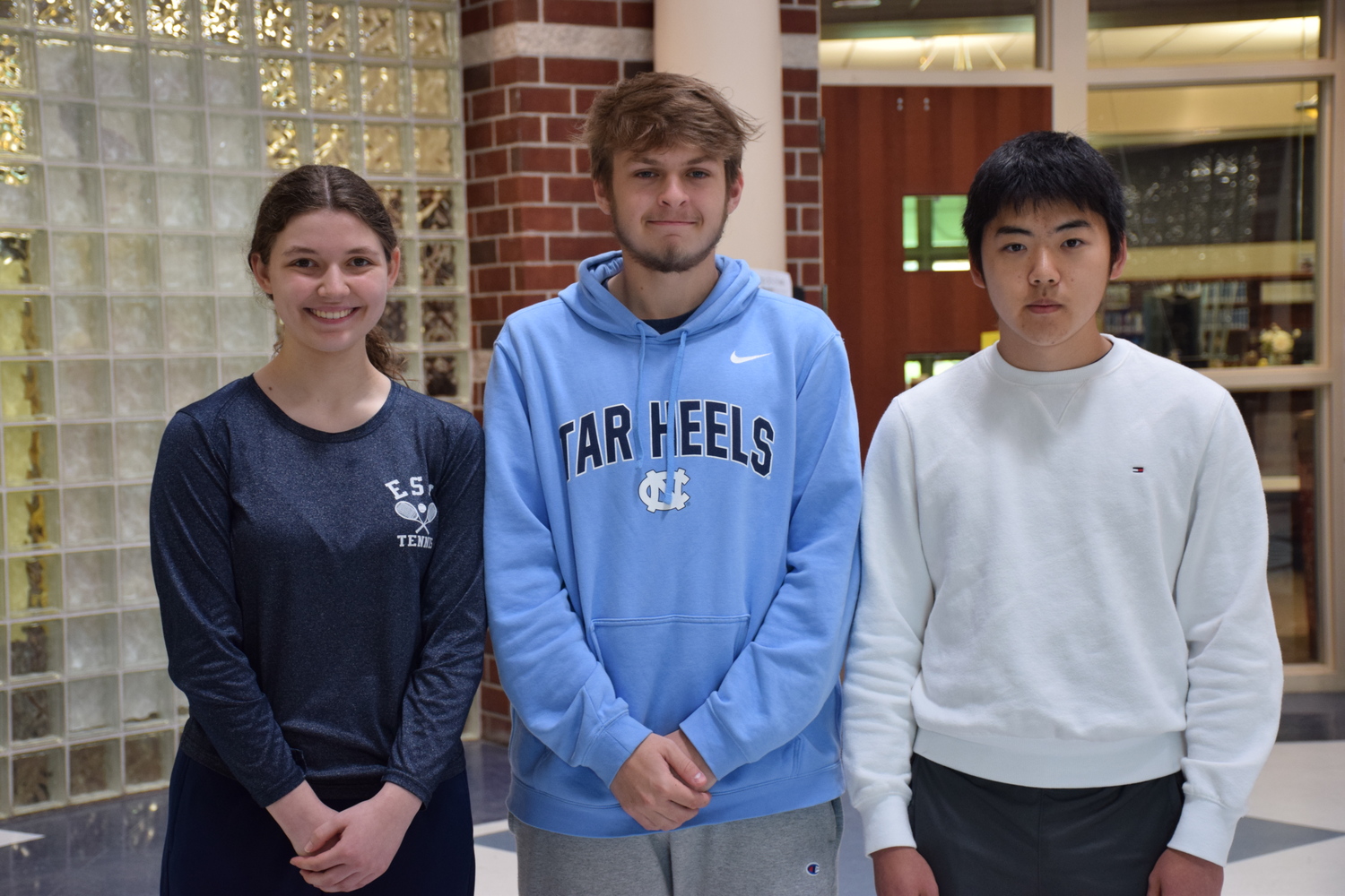 Layla Warsaw, Ryan Janotta and Ryan Lee received Highest Honors during the 2023 Long Island Science Congress. for their research titled, “tRNA Methyltransferases: A New Hope in the Battle Against Antibiotic Resistance.” Additionally, the trio won two awards recognizing their work in the senior division: The Science Teachers Association of New York State Award and The Long Island STEM Education Leader Association Award of Excellence in STEM. COURTESY EASTPORT-SOUTH MANOR SCHOOL DISTRICT