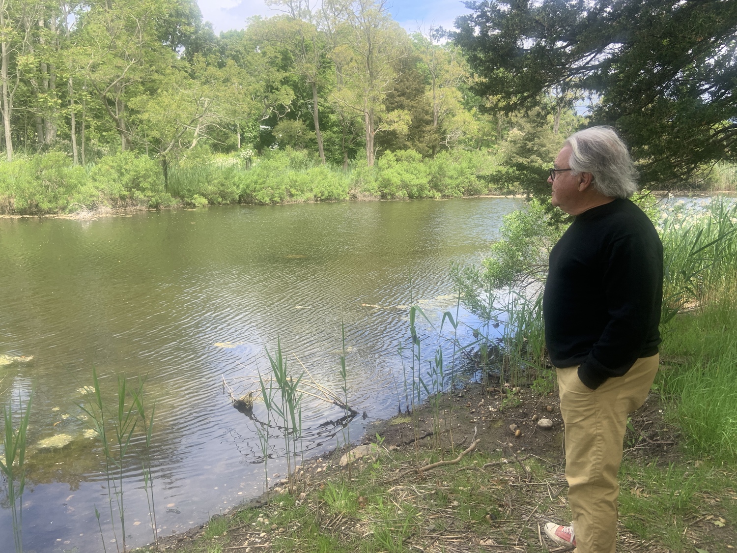 North Haven Mayor Chris Fiore at Cilli Pond in North Haven. STEPHEN J. KOTZ