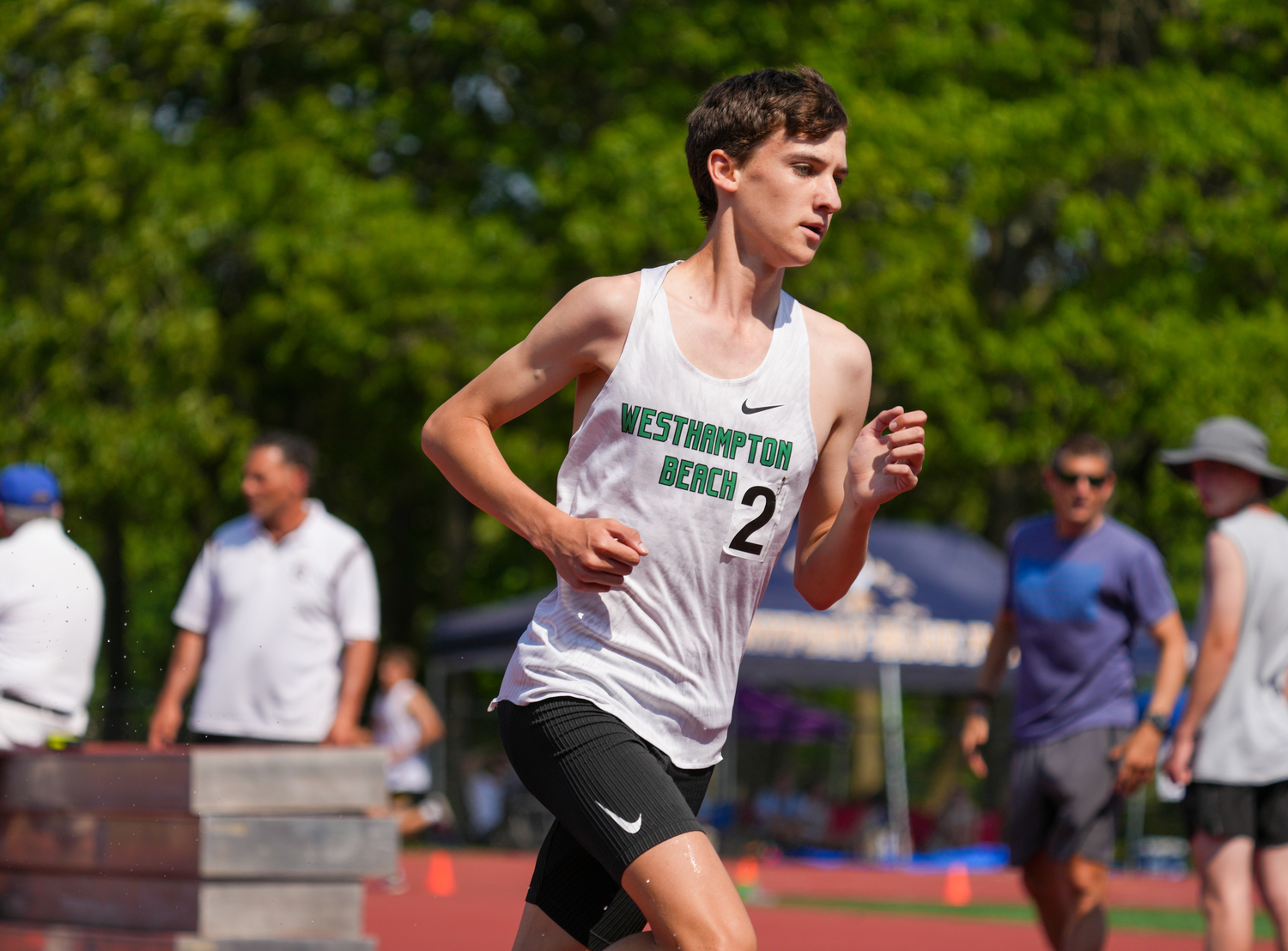 Westhampton Beach junior Trevor Hayes was the Division I Champion of the 3,000-meter steeplechase.   RON ESPOSITO