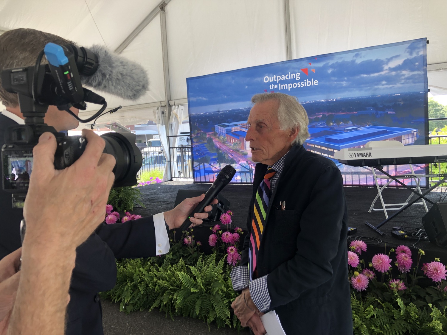 Tom Poole at the Friday event unveiling the new plans for expanded facilities at Peconic Bay Medical Center. A $5 million gift from Poole and his wife, Mary Jane Poole, will help the hospital expand its emergency room capacity by 75 percent. CAILIN RILEY