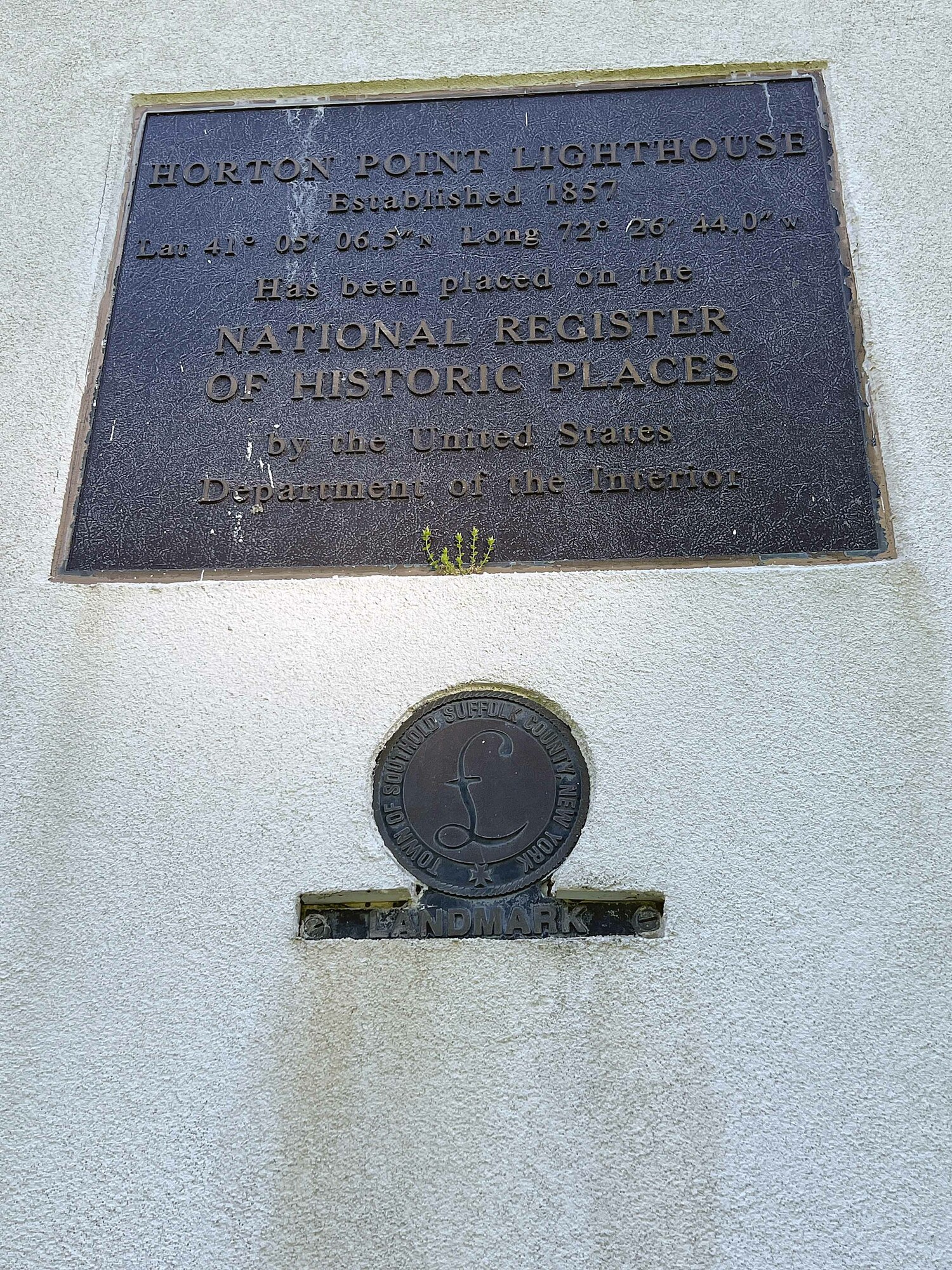 Landmark plaques on the Horton Point Lighthouse.  DANA SHAW