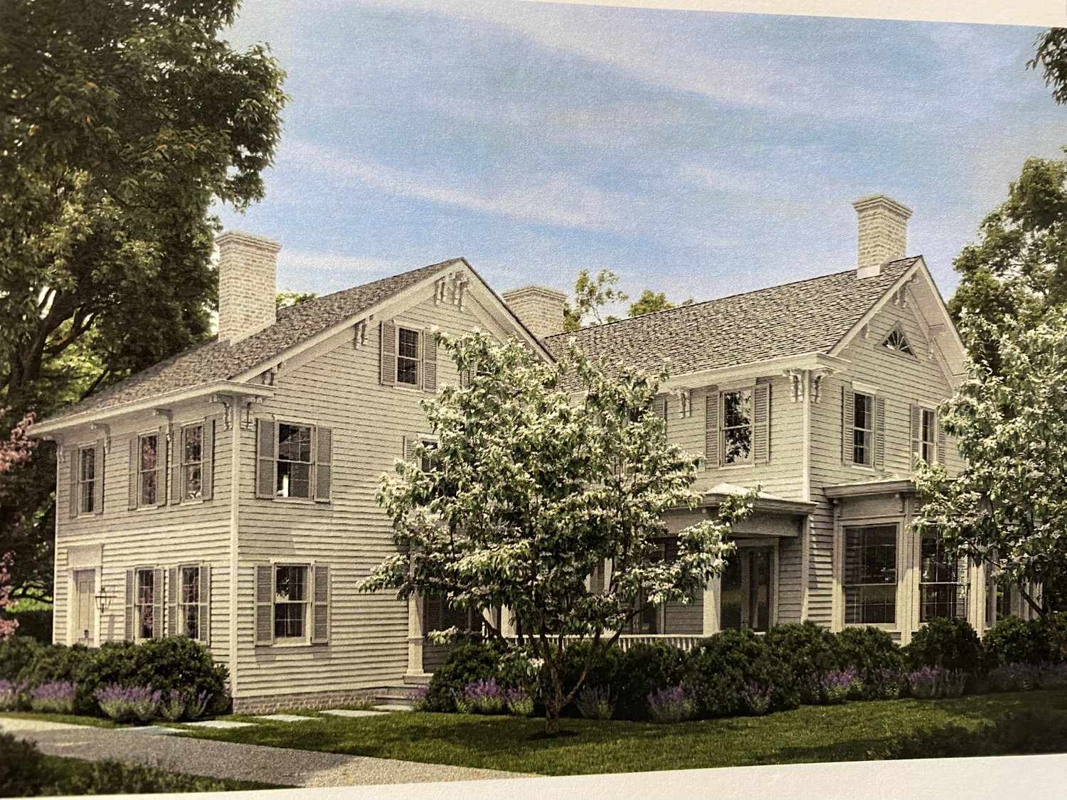 Rendering of newly approved addition, right, to the former home of Jason Epstein at 12 Union Street.