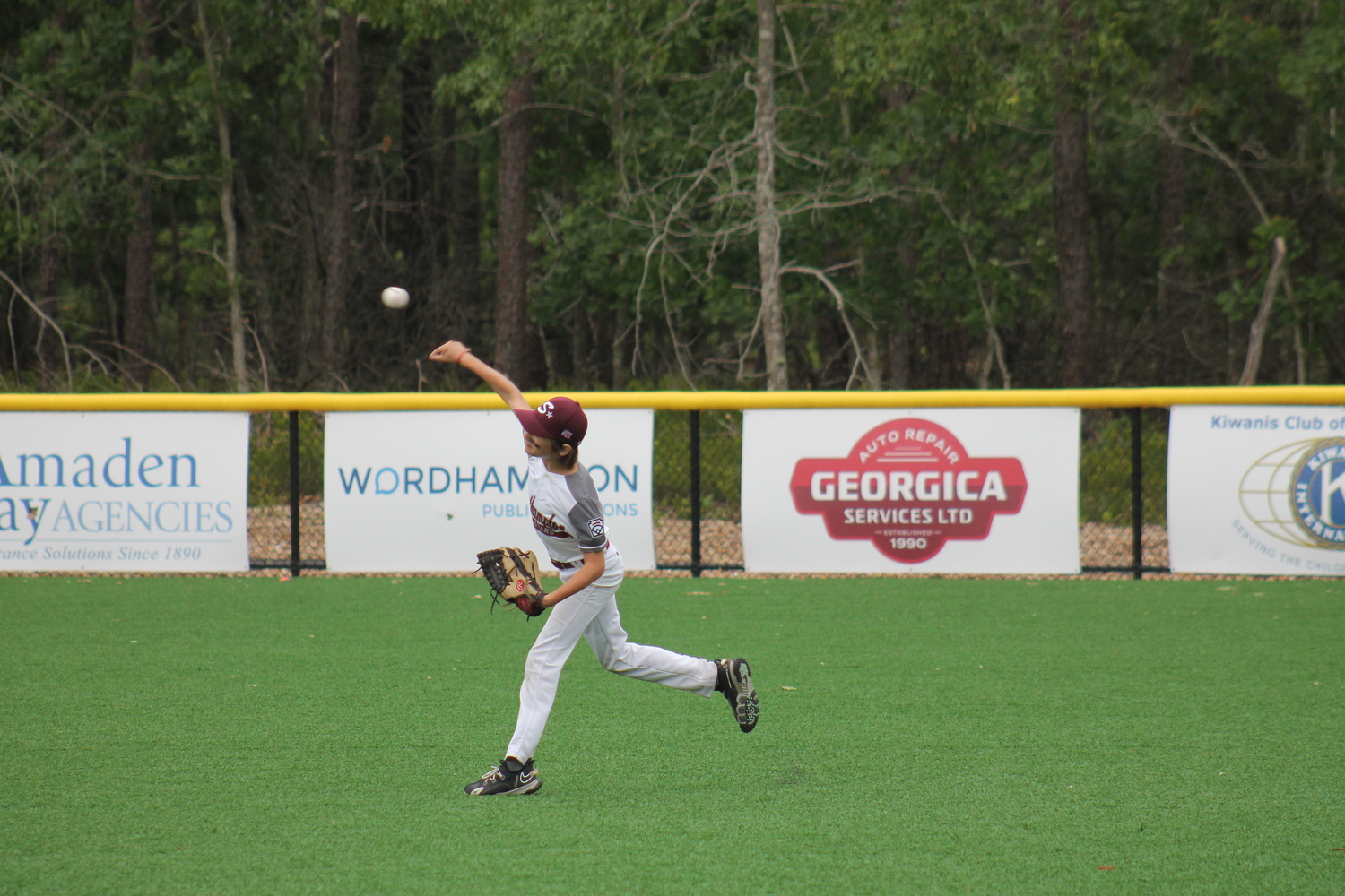 Torin Lysogorski gets the ball in from the outfield.  KRIS VINSKI