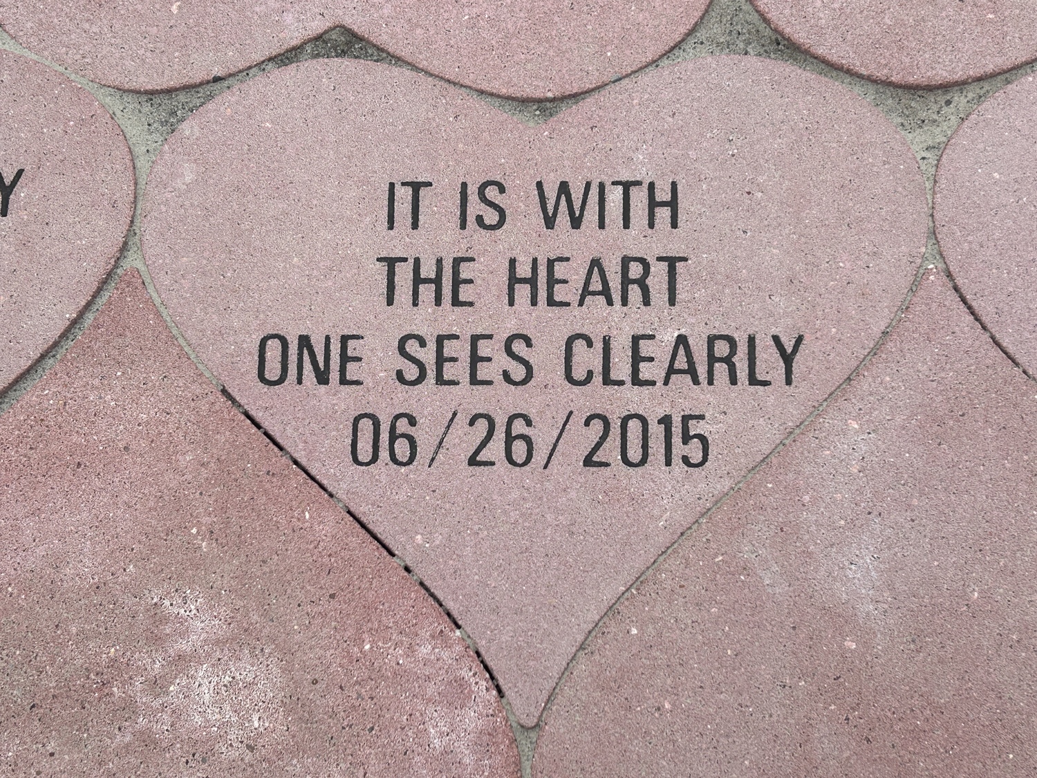 Individual hearts in the monument are inscribed with messages of hope and love.   KITTY MERRILL