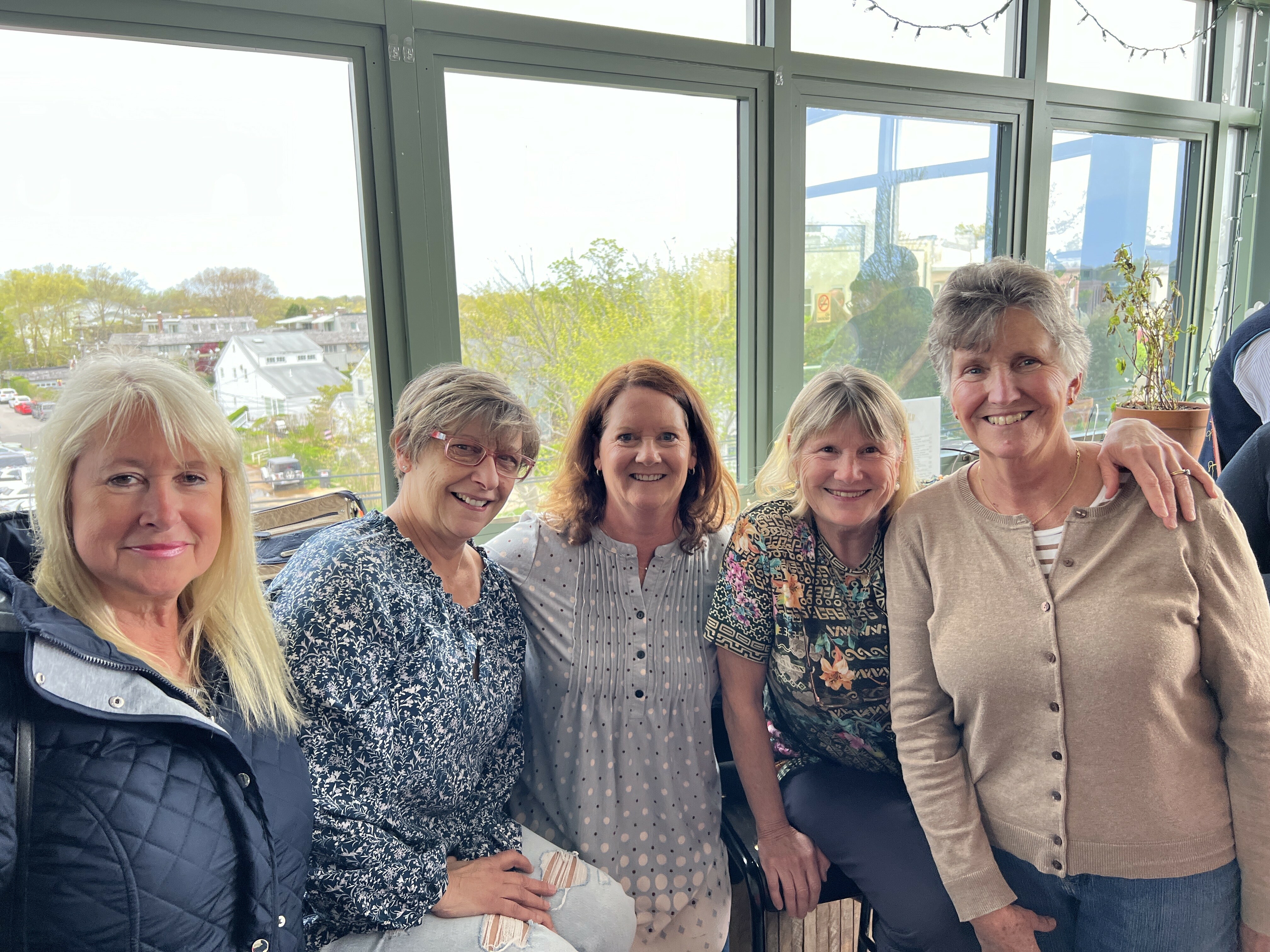 Under the theme that “teachers are out of this world,” Sag Harbor Cinema's bar manager Deborah Lee opened  the door to the rooftop bar last Friday afternoon to teachers only.  Among those who turned out were, from left, Kathy Cavanaugh, Denise O'Malley,  Meg Collins, Sue Denis and Bethany Deyermond.