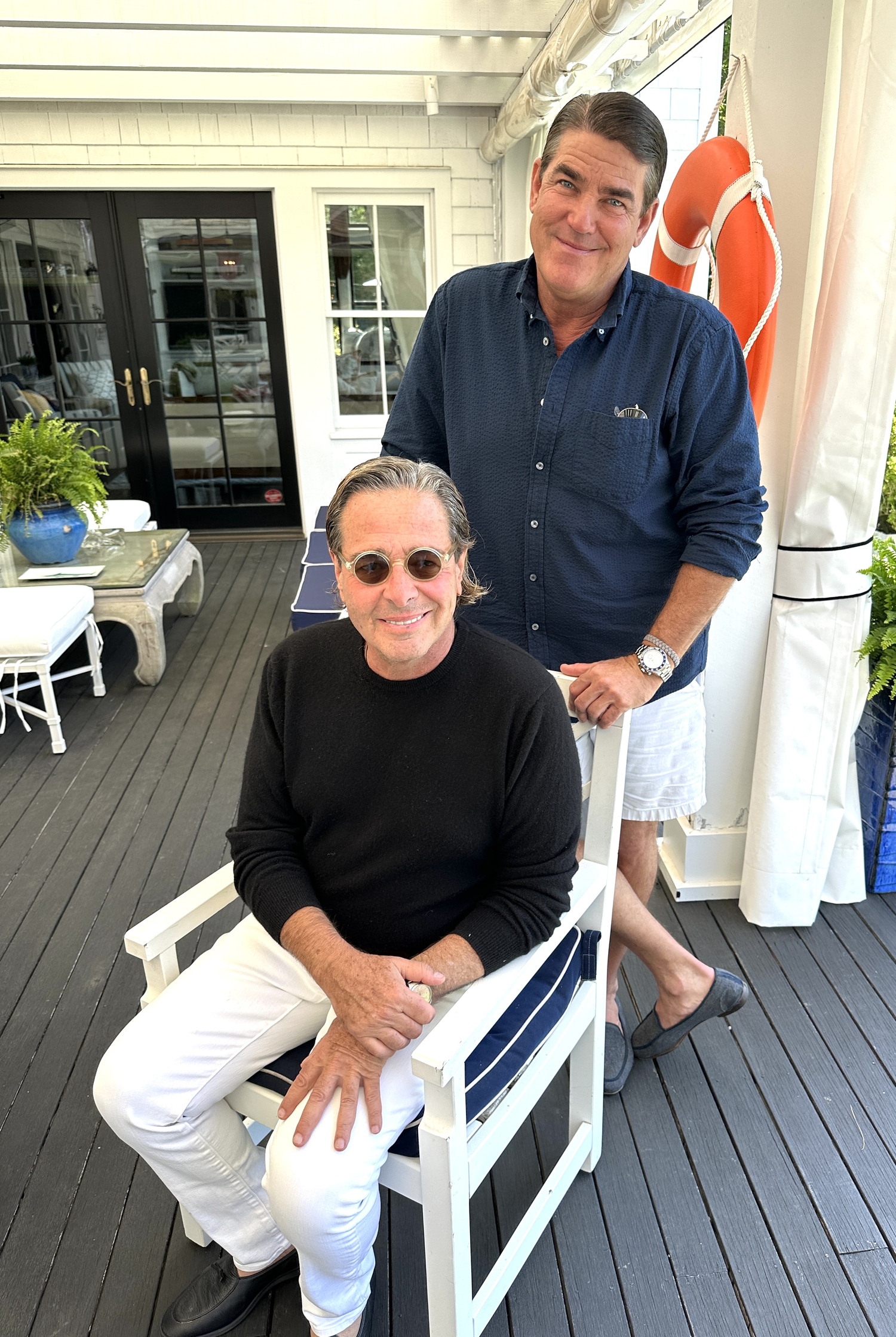 Jeff Pfeifle and David Granville at their Water Mill home.  STEVEN STOLMAN