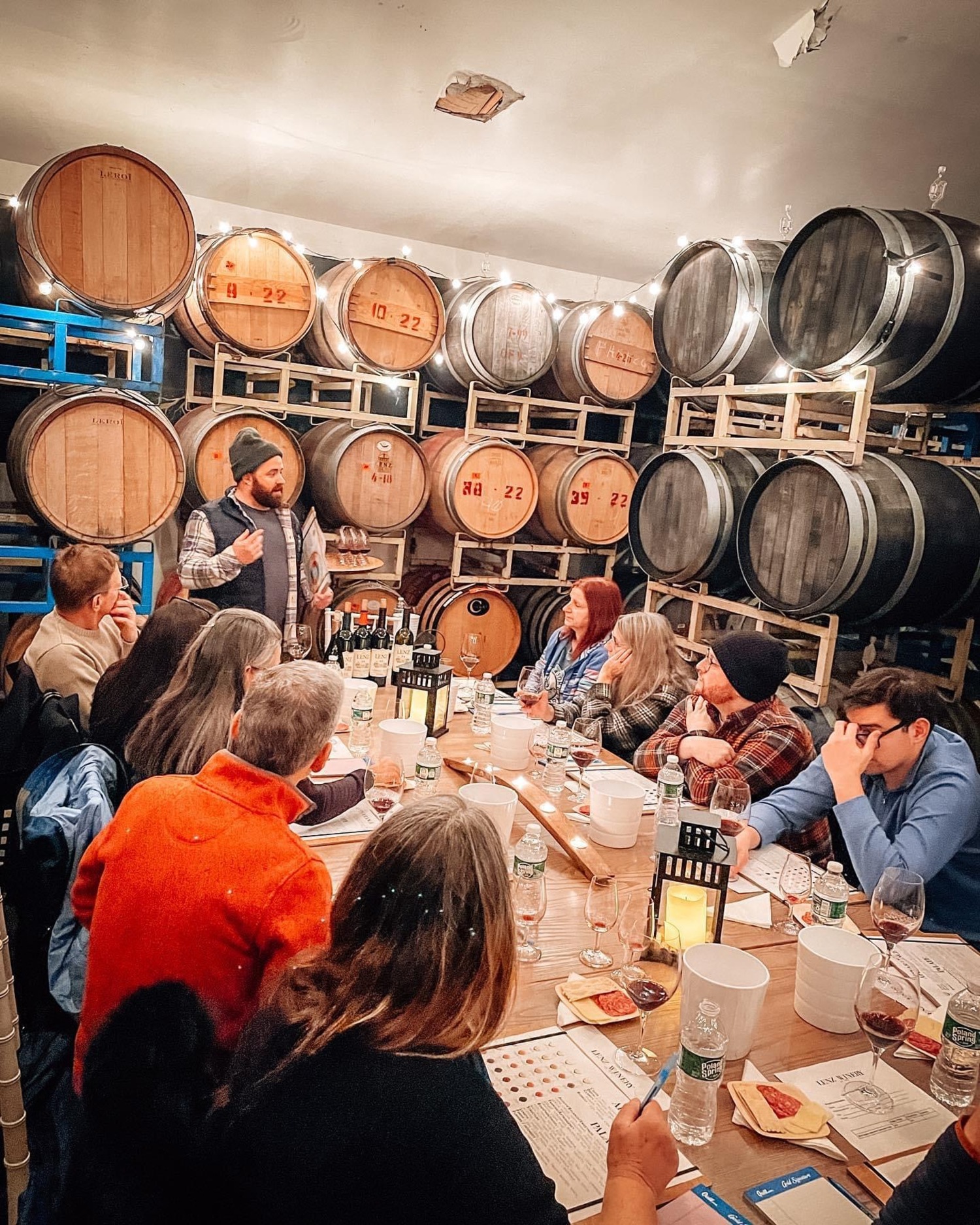 Thomas Spotteck hosts a library wine tasting. COURTESY LENZ WINERY