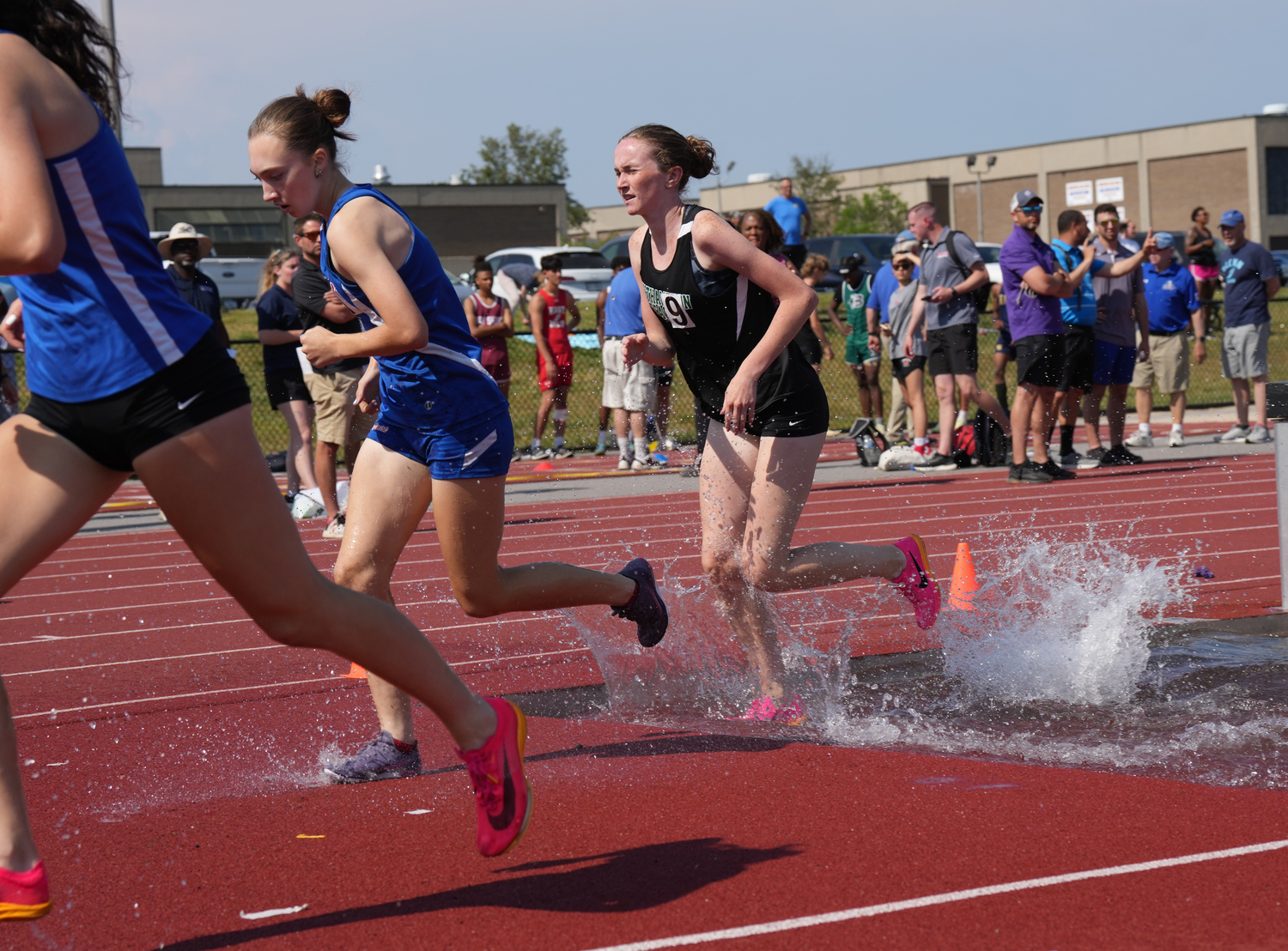 Westhampton Beach junior Oona Murphy competed in the 2,000-meter steeplechase on Friday.   RON ESPOSITO