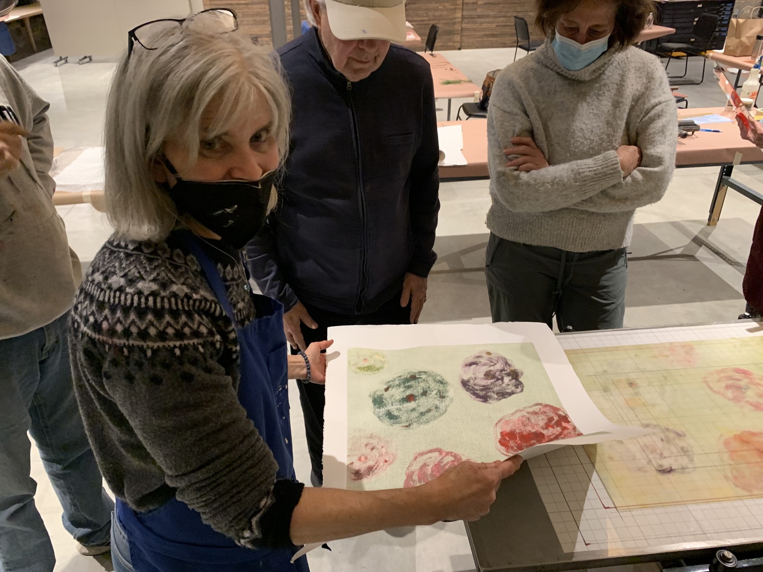 A printmaking group working at The Church. COURTESY THE CHURCH