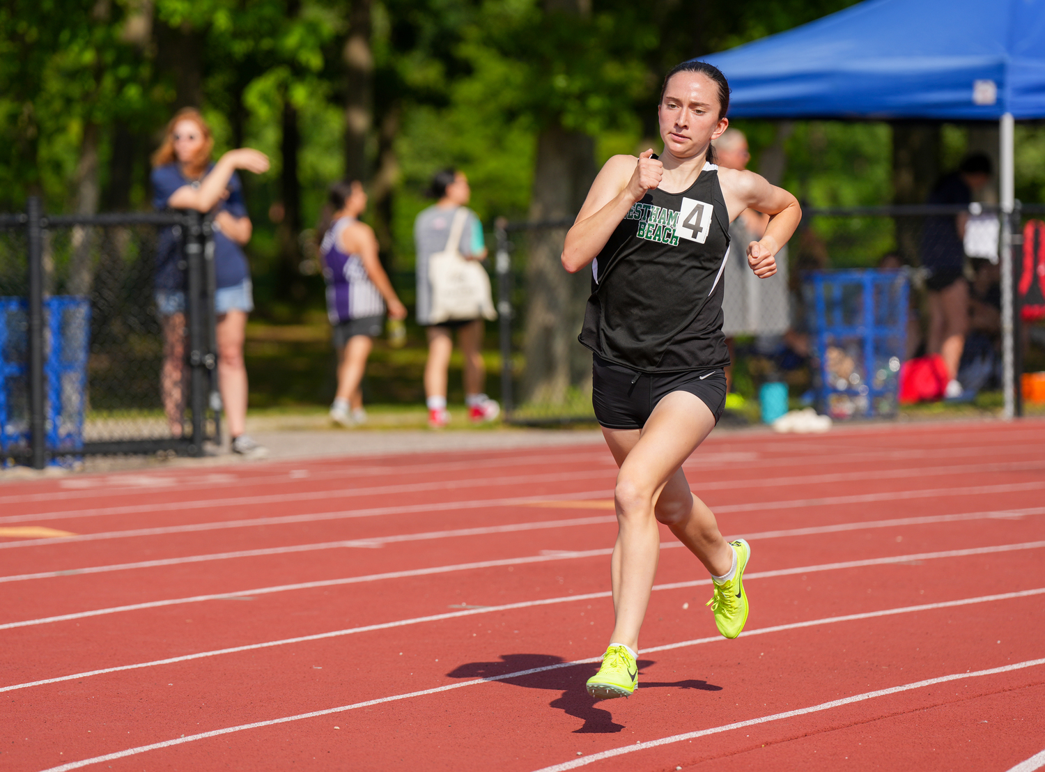 Westhampton Beach sophomore Lily Strebel reached the state meet in the 1,500-meter race.   RON ESPOSITO