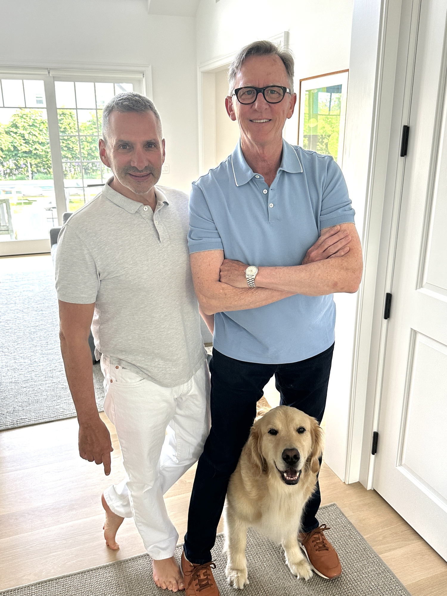 Homeowners Stuart Sklar and Mark McIntire with Andy. STEVEN STOLMAN