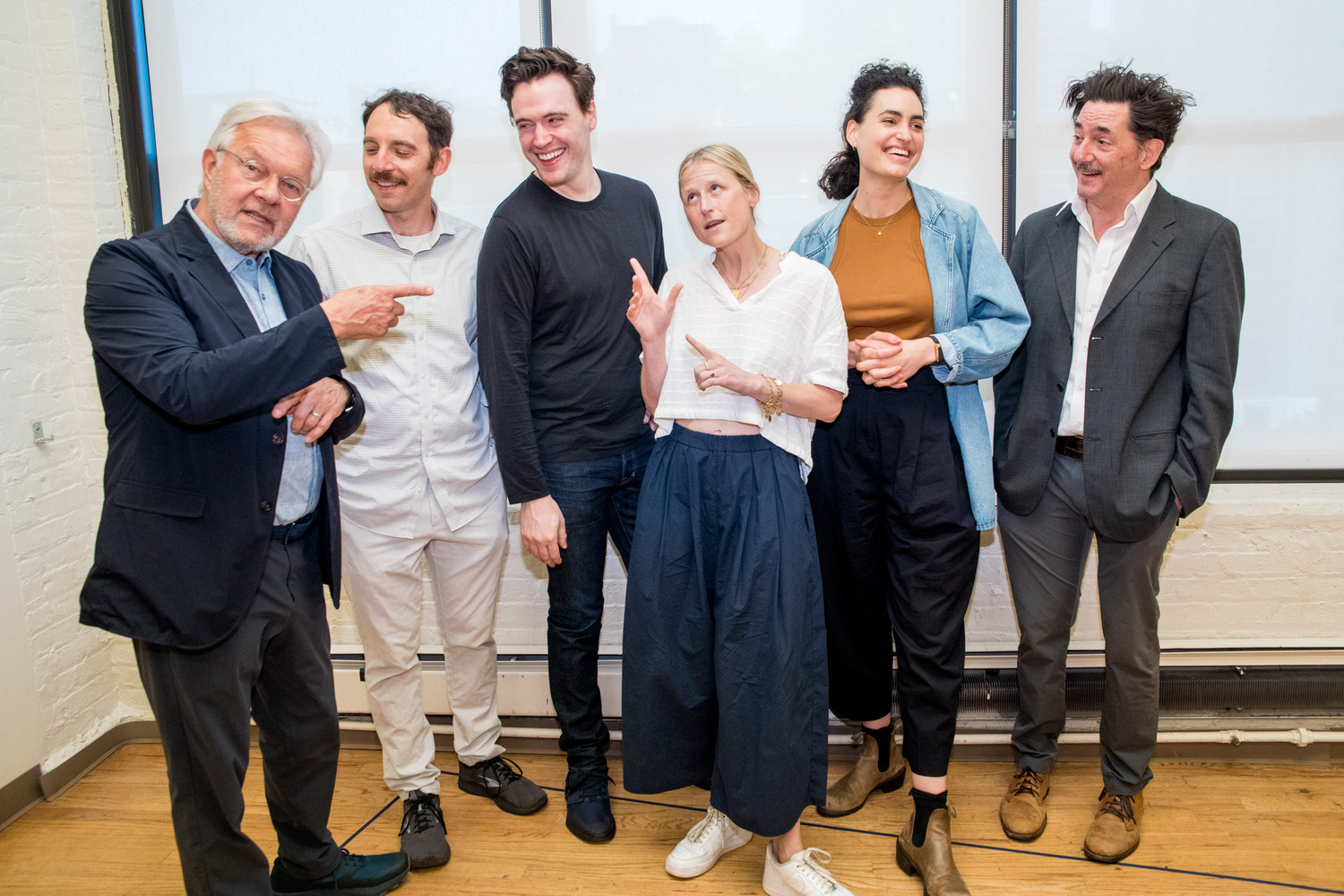 Director Walter Bobbie with the cast of 