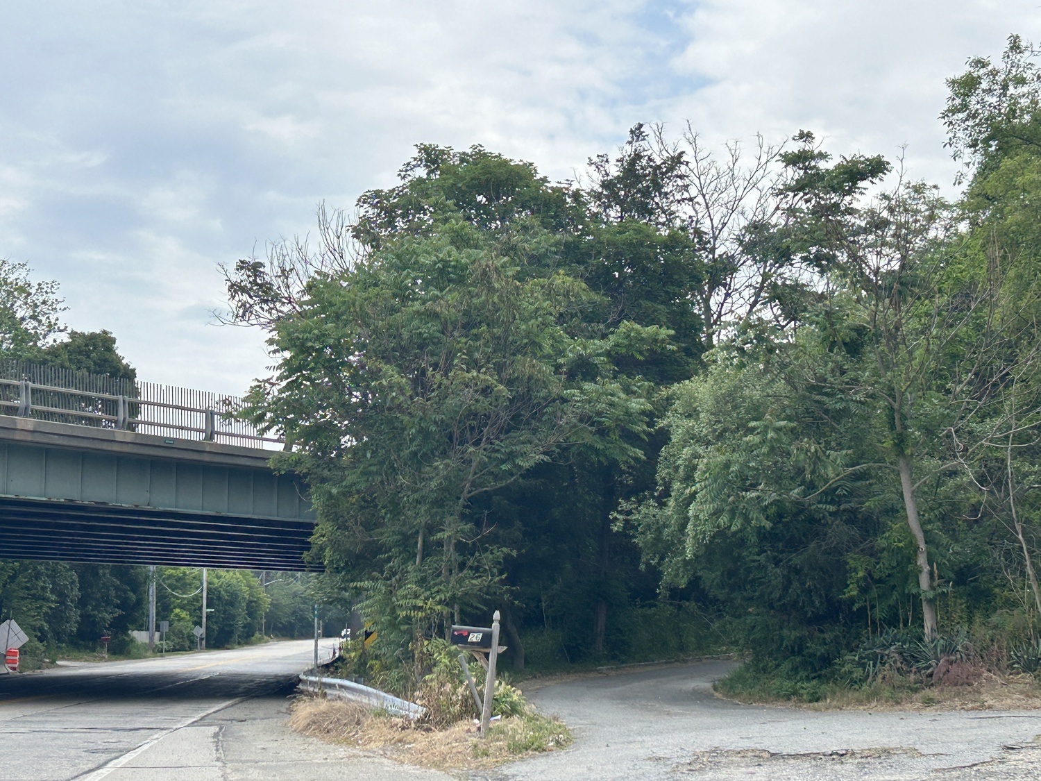 The street view of the proposed BESS site off North Road in Hampton Bays.    KITTY MERRILL
