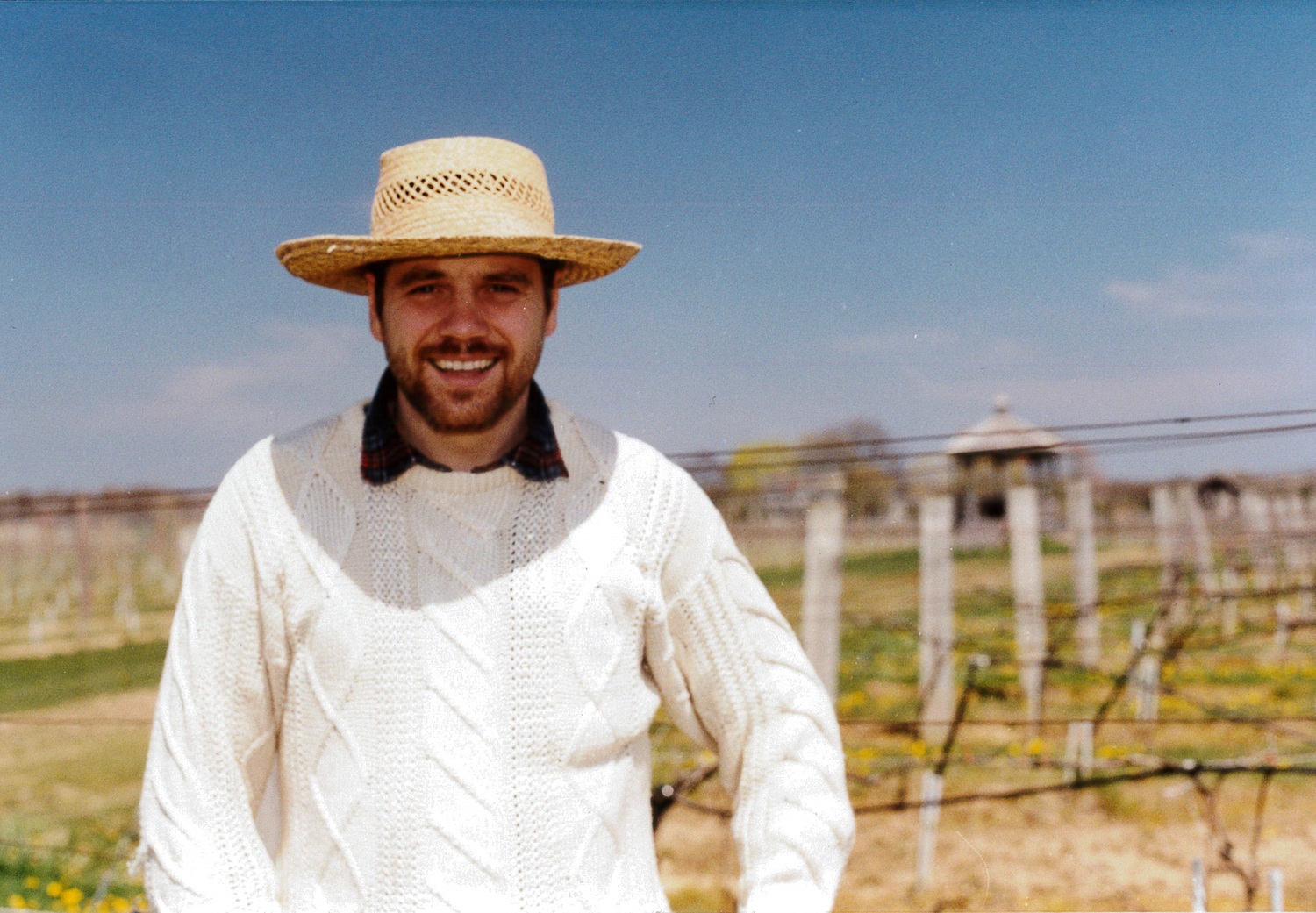 Wölffer Estate Winemaker Roman Roth in 1992, the year he joined the vineyard. COURTESY WÖLFFER ESTATE VINEYARD