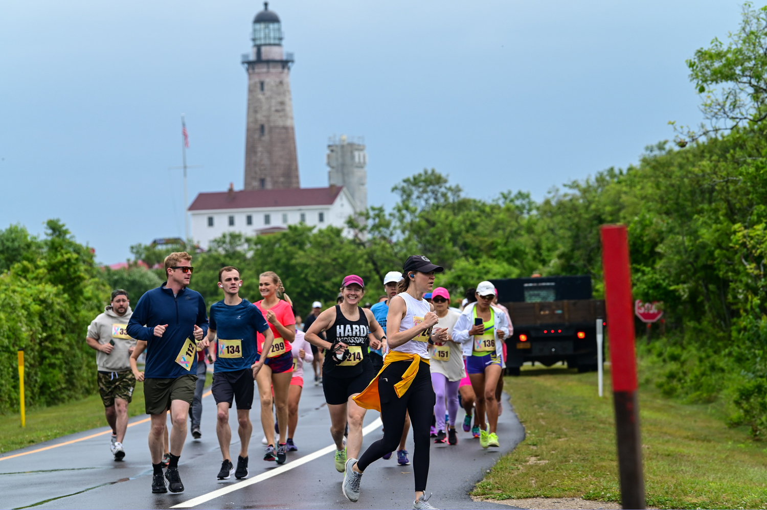 Over 240 people finished the second annual Beacon of Hope 5K in Montauk on Saturday morning.    ED GRENZIG/LONG ISLAND RUNNING PHOTOS