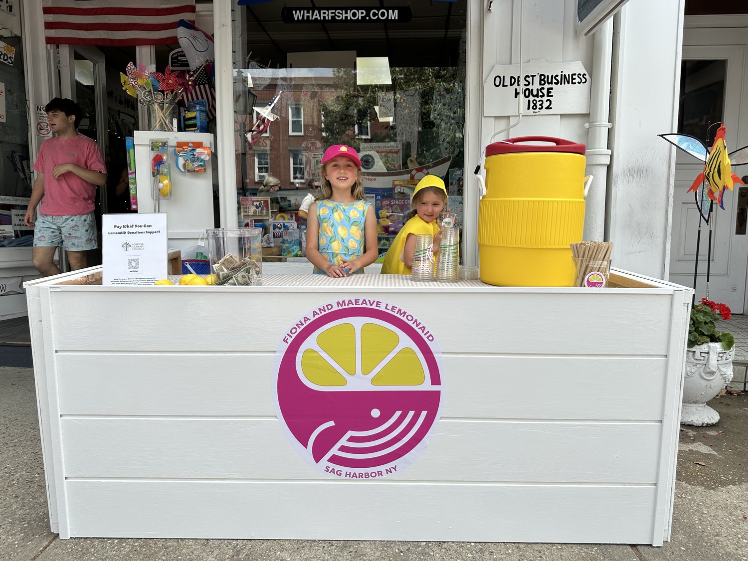 Fiona and Maeve outside of the Wharf Shop in Sag Harbor.