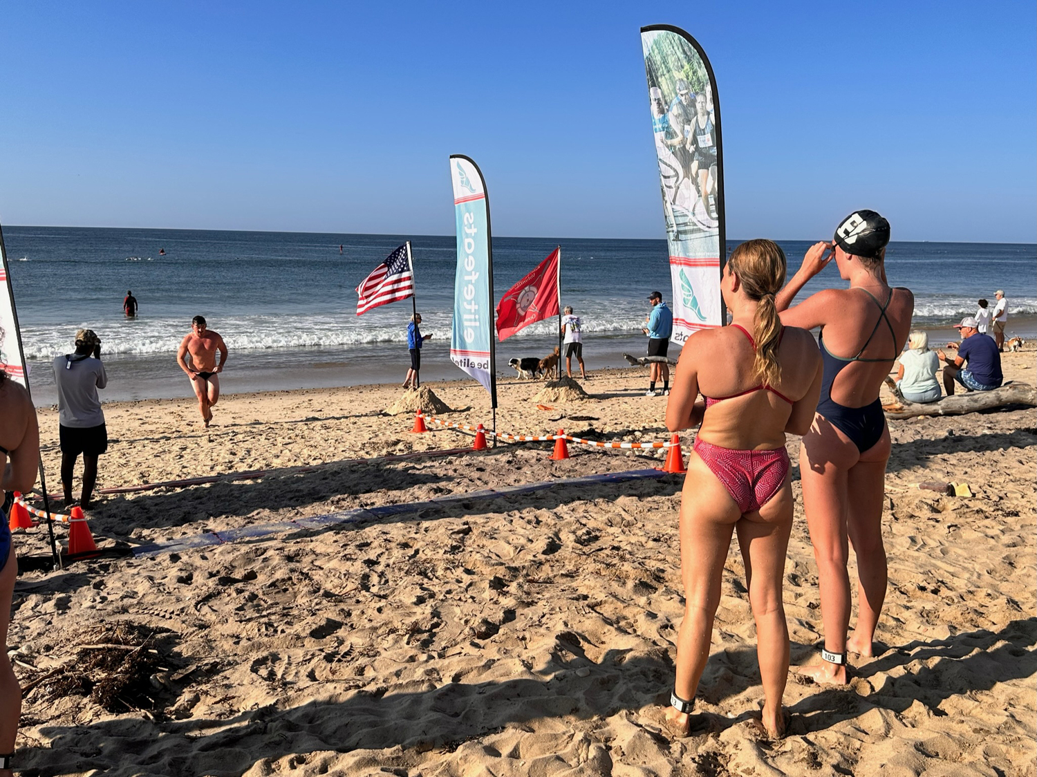 The Montauk Ocean Swim Challenge was held in-person for the first time since 2019 on Sunday morning.    COURTESY MONTAUK PLAYHOUSE FOUNDATION