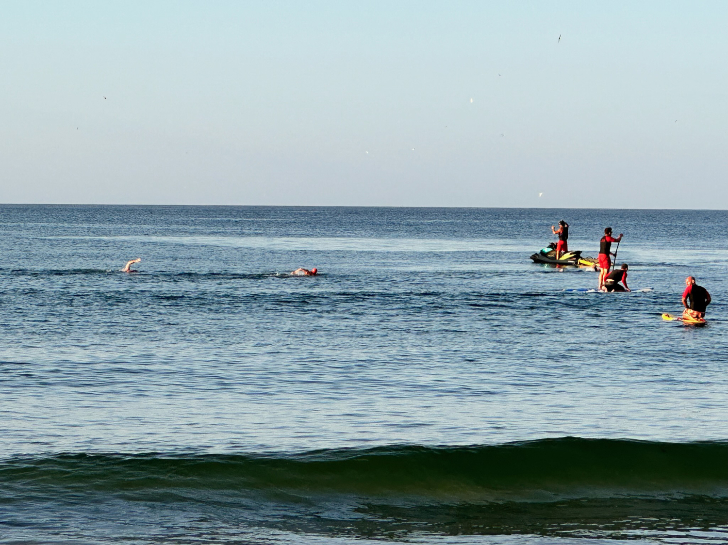 The Montauk Ocean Swim Challenge was held in-person for the first time since 2019 on Sunday morning.    COURTESY MONTAUK PLAYHOUSE FOUNDATION