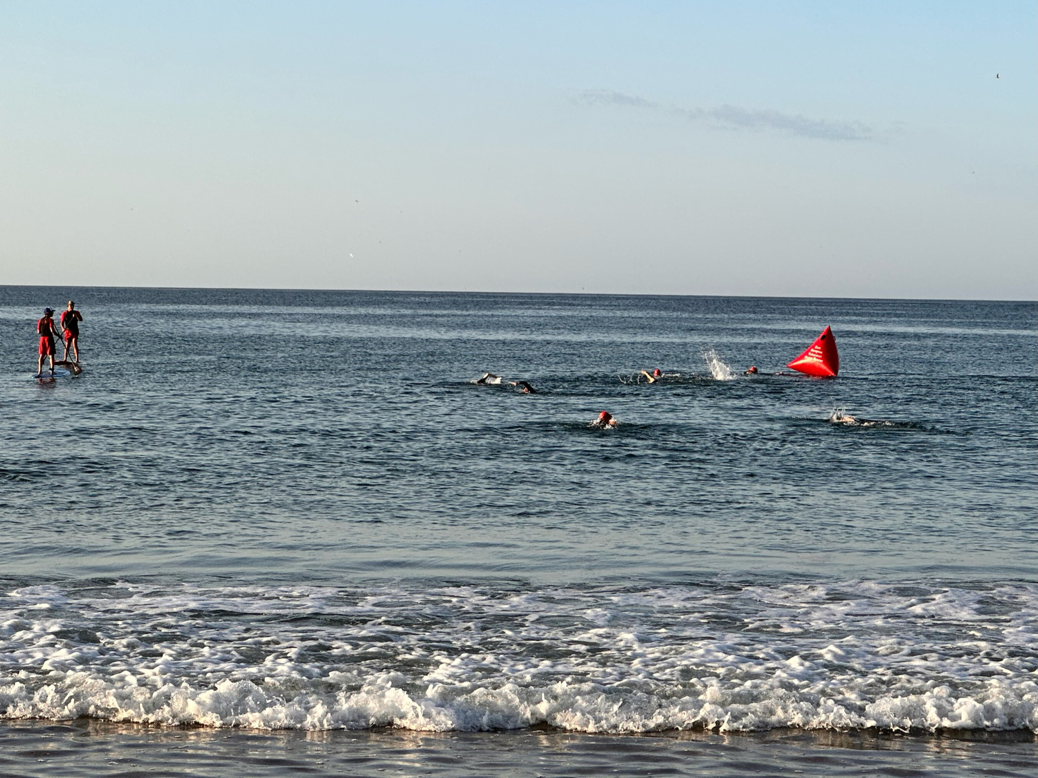 The Montauk Ocean Swim Challenge was held in-person for the first time since 2019 on Sunday morning.    COURTESY MONTAUK PLAYHOUSE FOUNDATION