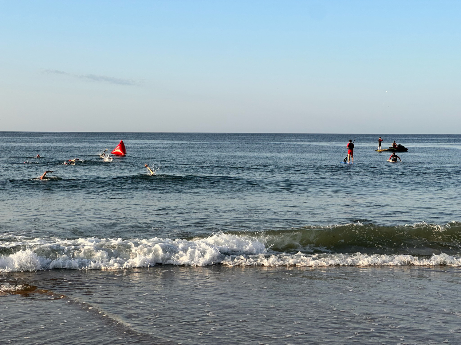 The Montauk Ocean Swim Challenge was held in-person for the first time since 2019 on Sunday morning.    COURTESY MONTAUK PLAYHOUSE FOUNDATION