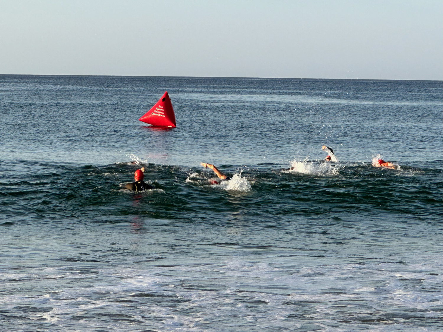 The Montauk Ocean Swim Challenge was held in-person for the first time since 2019 on Sunday morning.    COURTESY MONTAUK PLAYHOUSE FOUNDATION