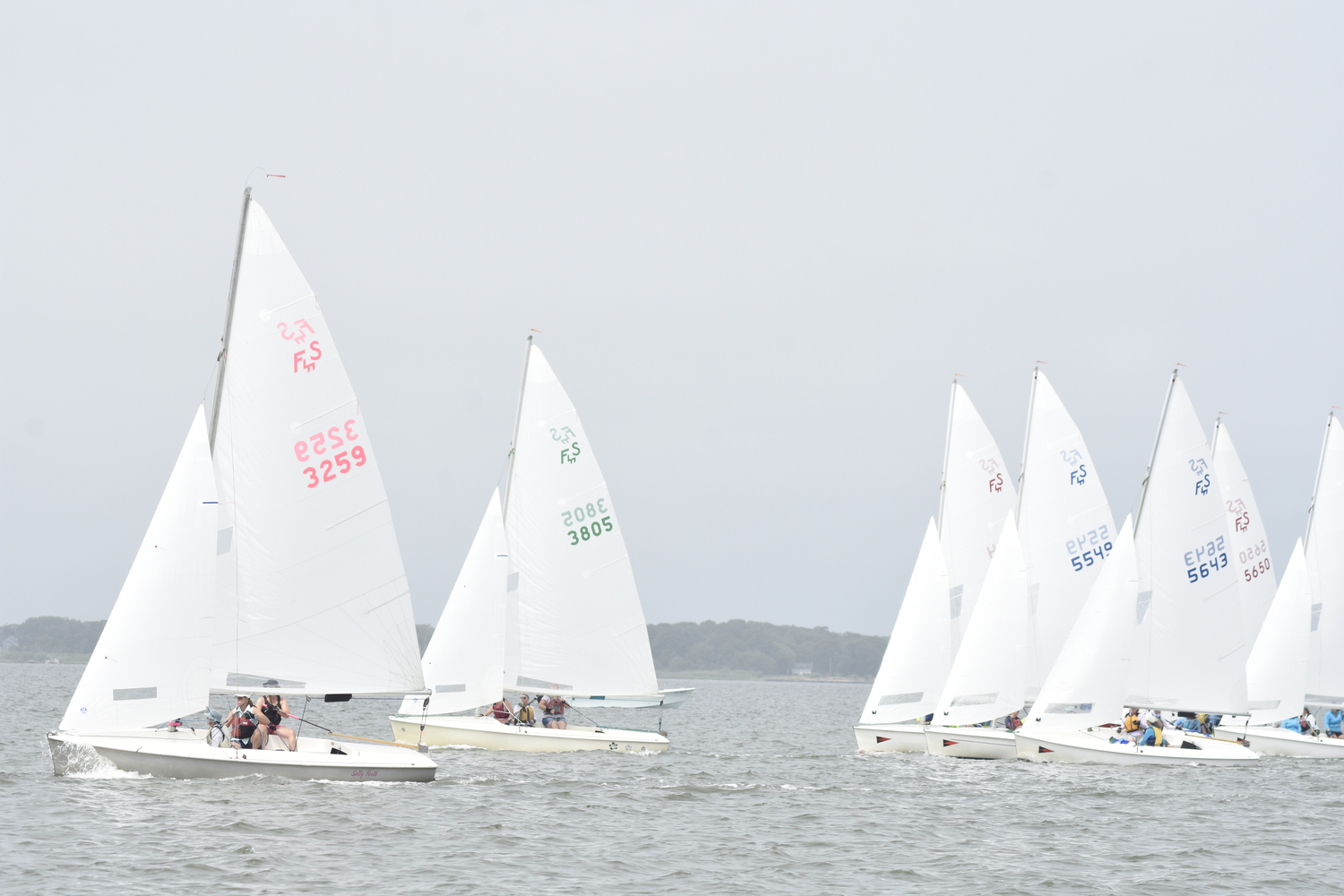 The sailing gets underway on Moriches Bay.   DREW BUDD