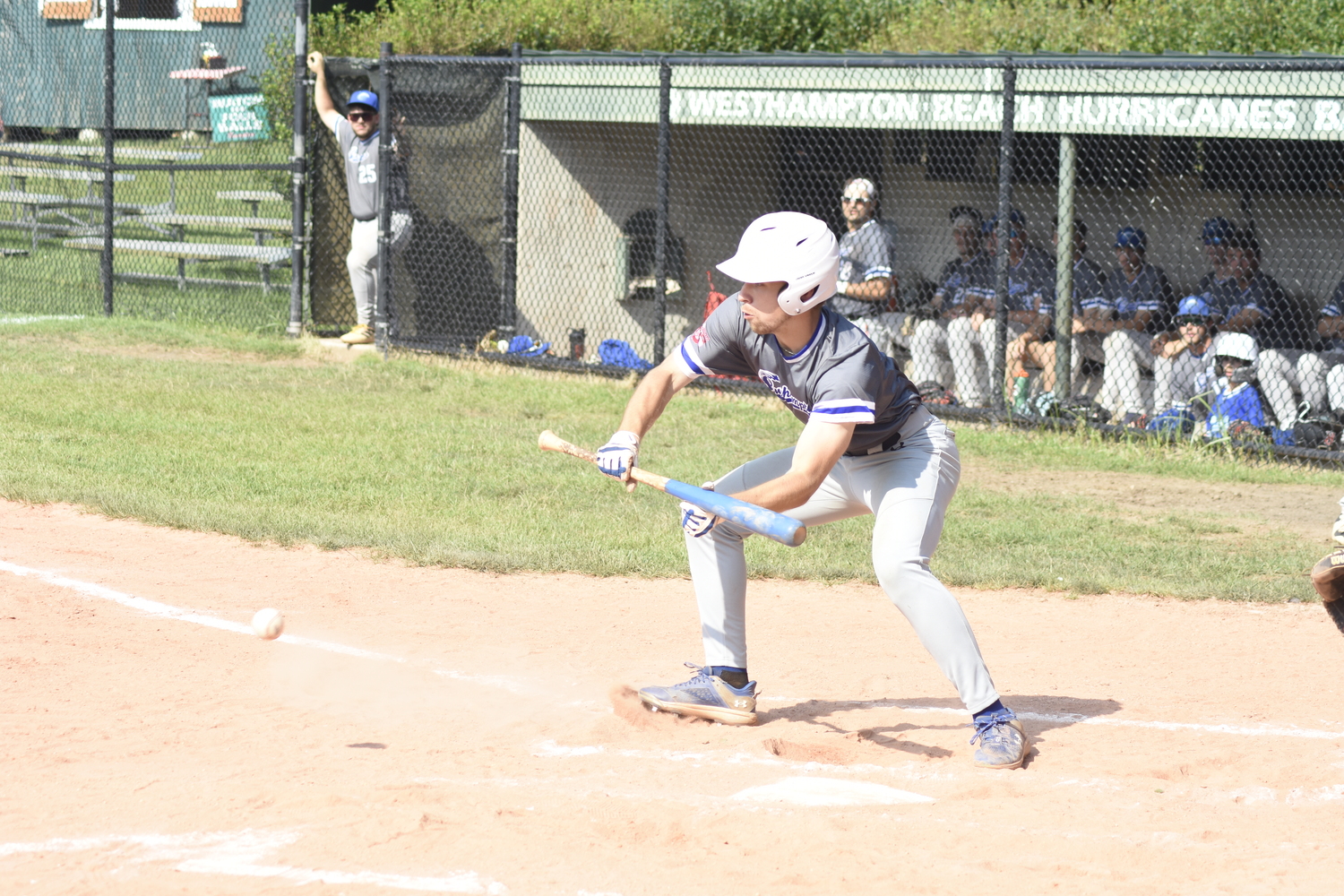 John Vitucci (Seton Hall) lays down a sacrifice bunt.   DREW BUDD