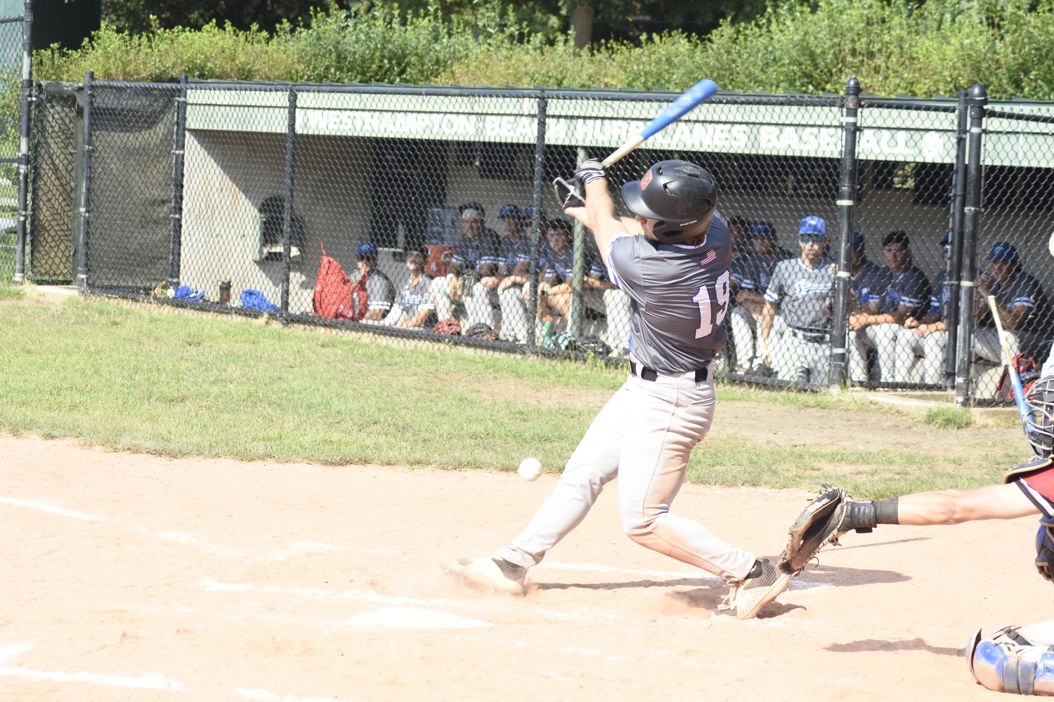 Chad Pike takes a cut during last week's game three of the HCBL semifinal series at Westhampton.   DREW BUDD