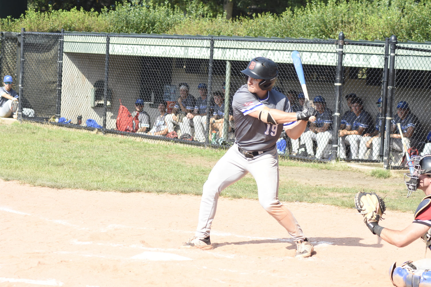 Chad Pike takes a cut during last week's game three of the HCBL semifinal series at Westhampton.   DREW BUDD