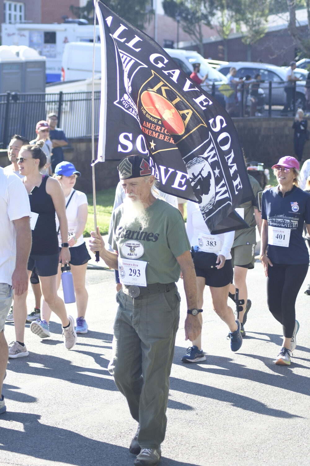 Bill Quinn, 74, of Ridge at the start of the race.  DREW BUDD