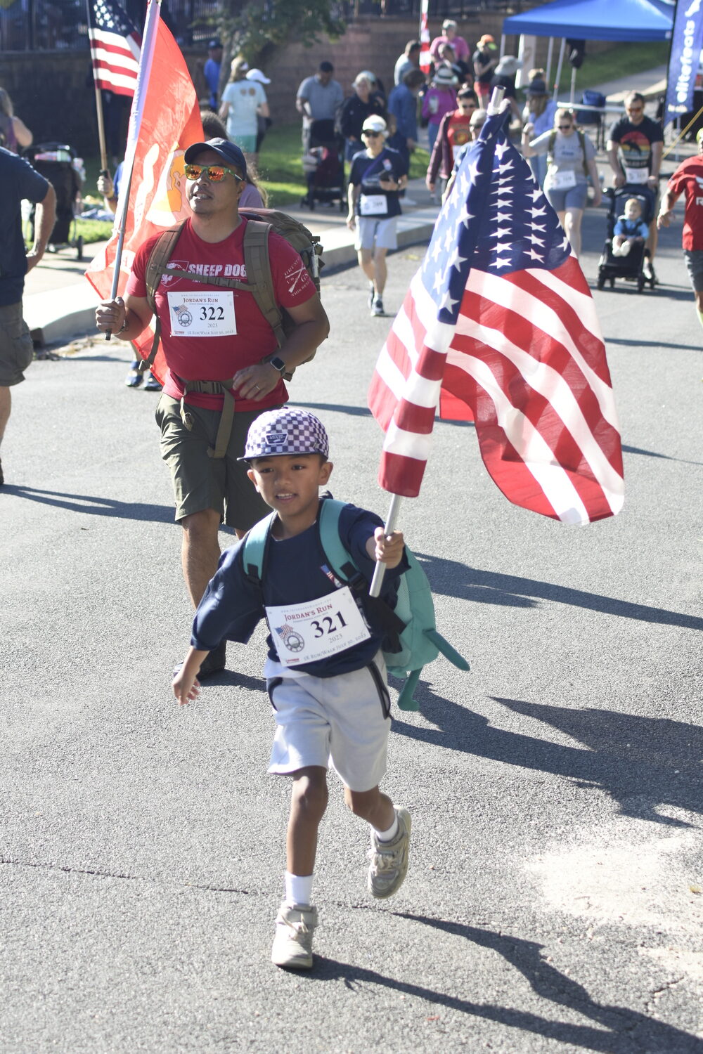 Flynt Zoleta, 8, of Floral Park at the onset of Sunday's race.   DREW BUDD