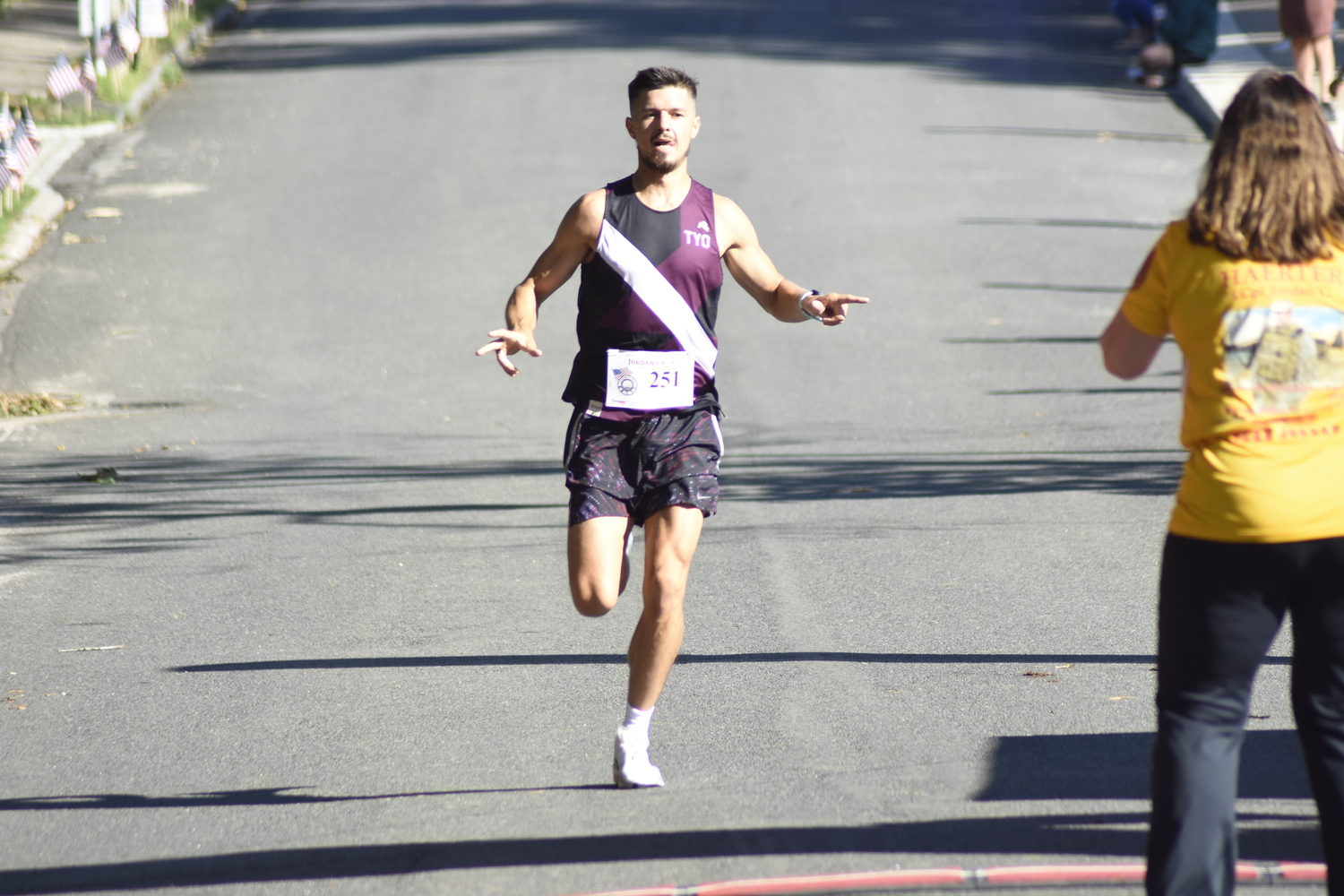 Sergey Avramenko continued his strong summer of running with a victory in Sunday morning's Jordan Run in Sag Harbor.   DREW BUDD