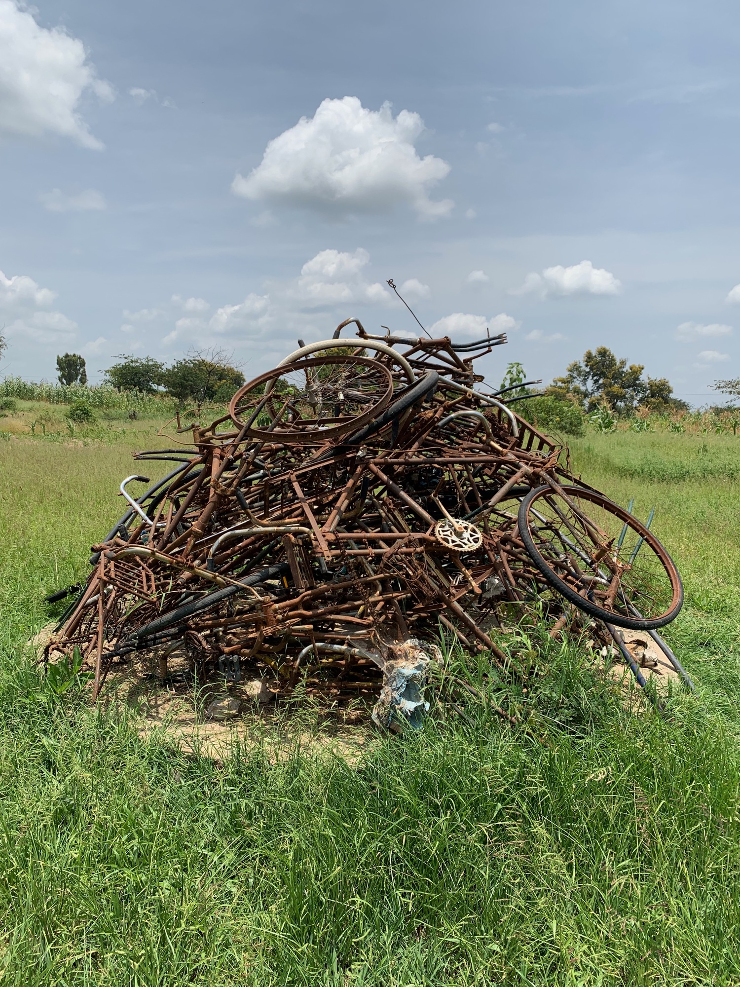 Confiscated poacher bikes at Dorito Game Post, Tanzania. COURTESY JOE LOUCHHEIM